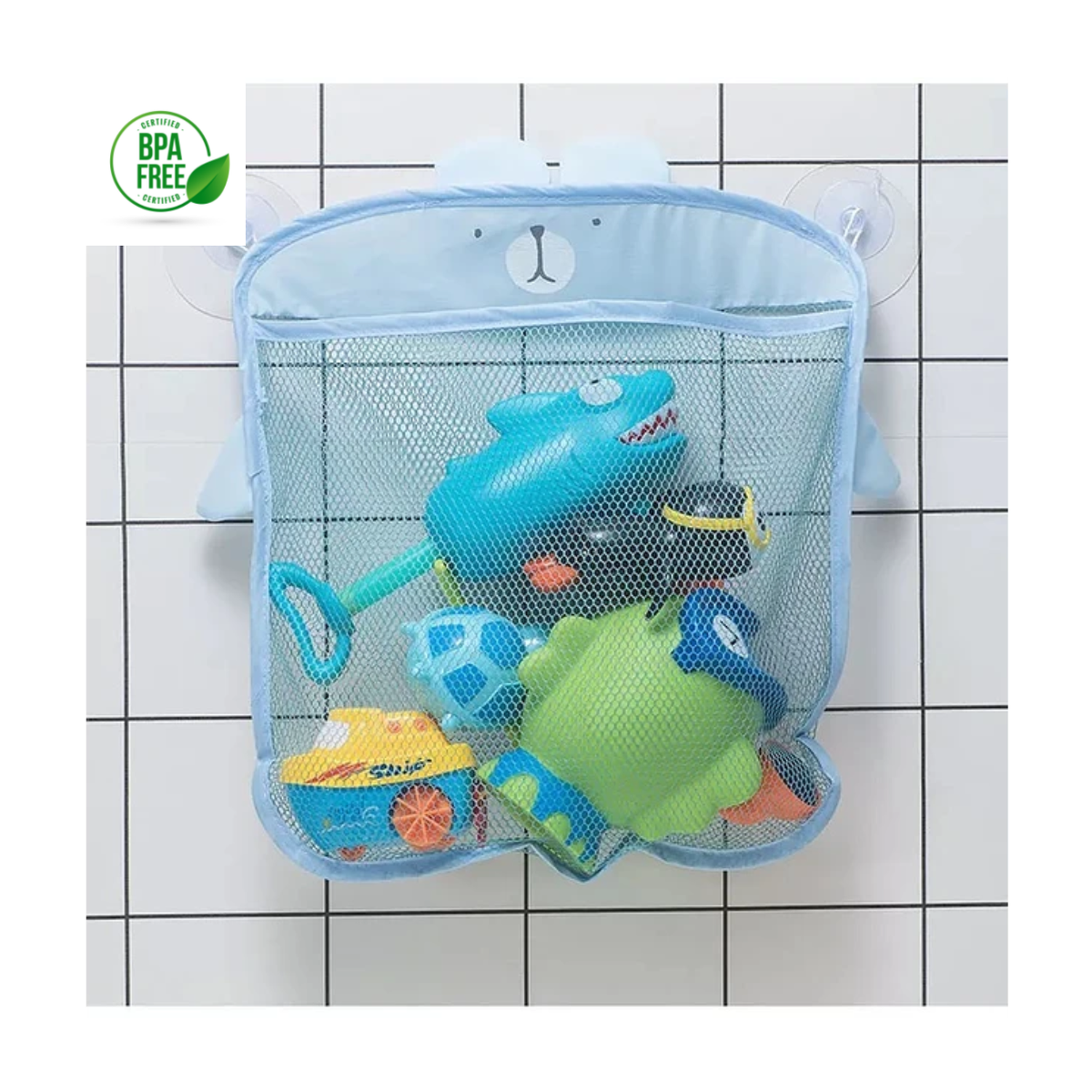 Bolsa Organizadora Para Guardar Juguetes Baño - Celeste-0