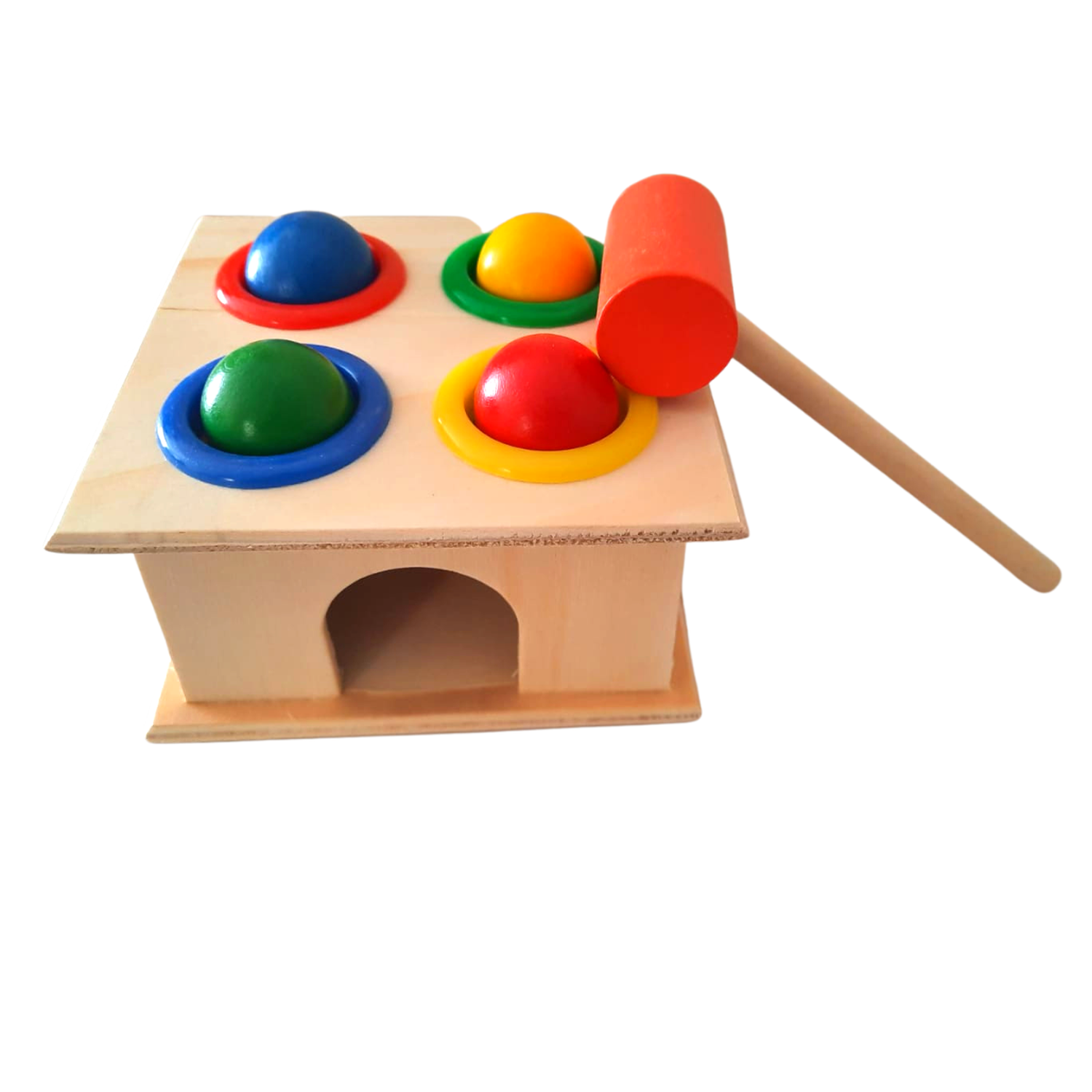 Caja Martillo Didactico Motricidad Juguete Madera Montessori-1