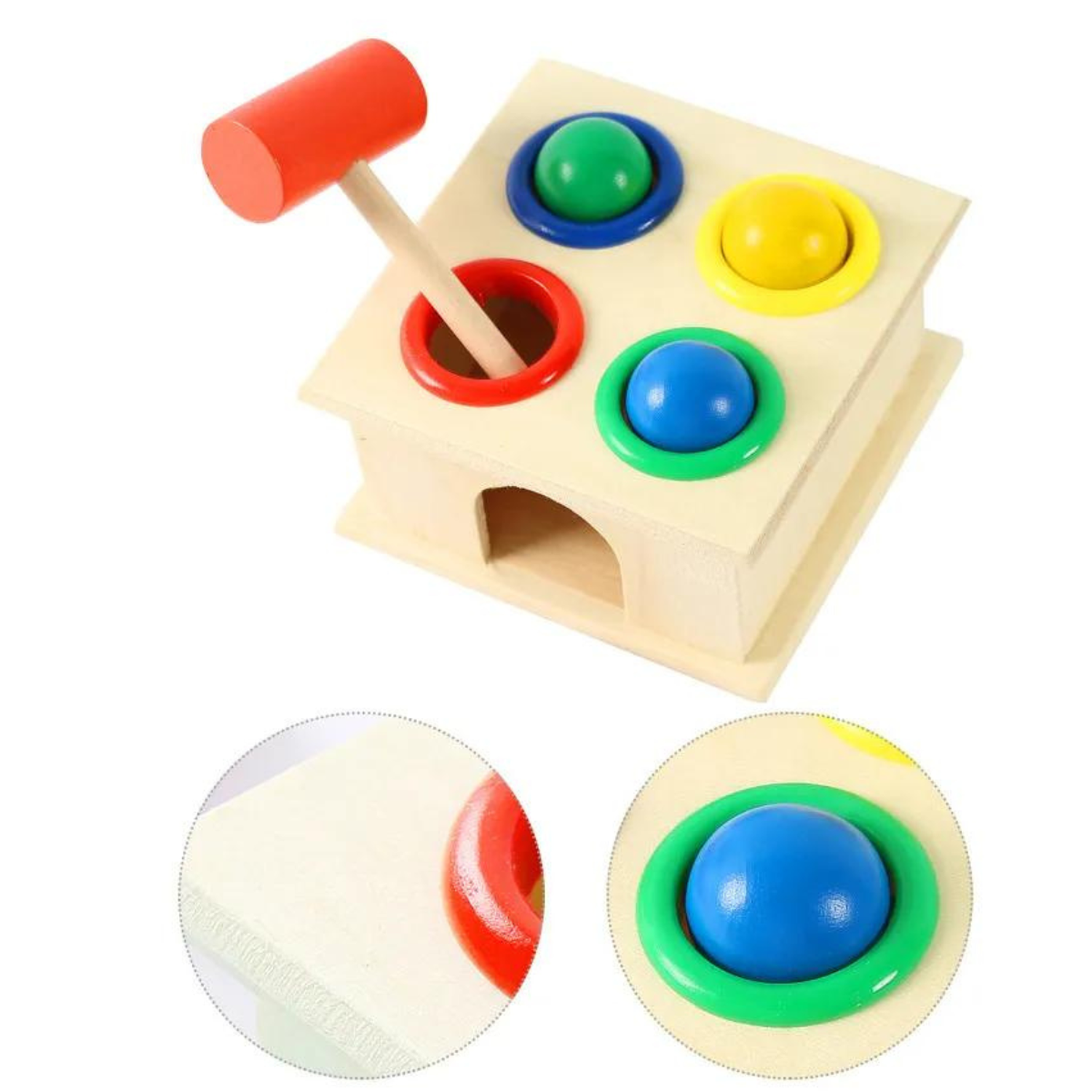 Caja Martillo Didactico Motricidad Juguete Madera Montessori-4