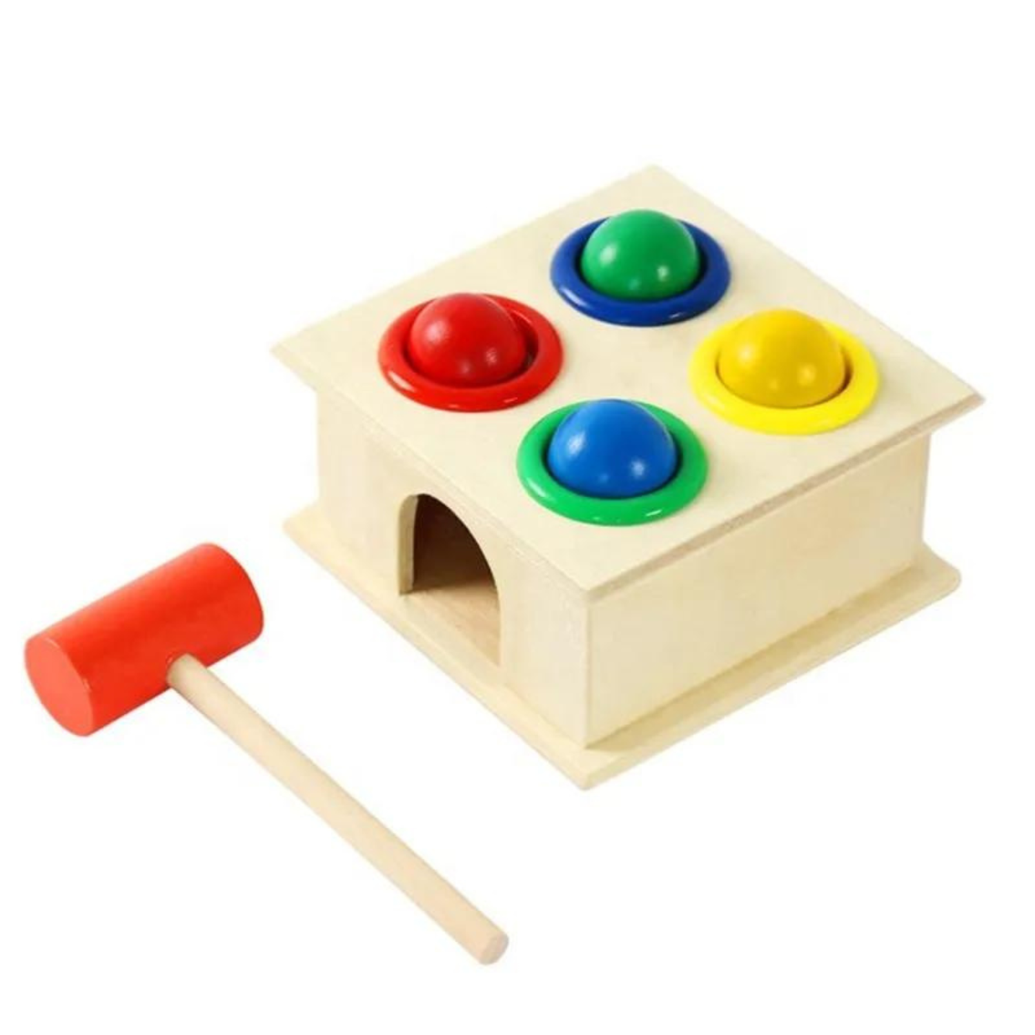 Caja Martillo Didactico Motricidad Juguete Madera Montessori-8