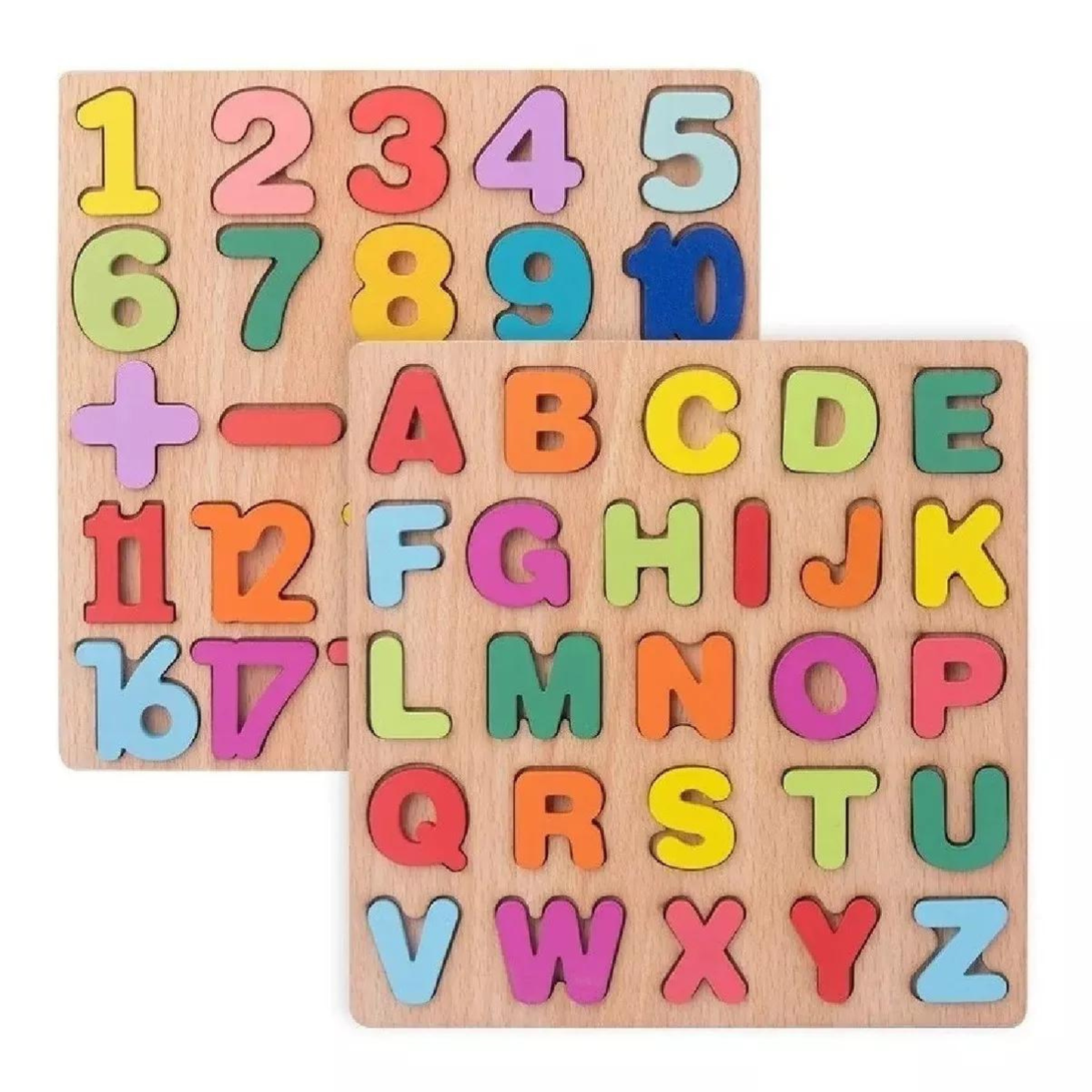Tabla Encaje Abecedario Y Números Didáctico Madera Niño-0