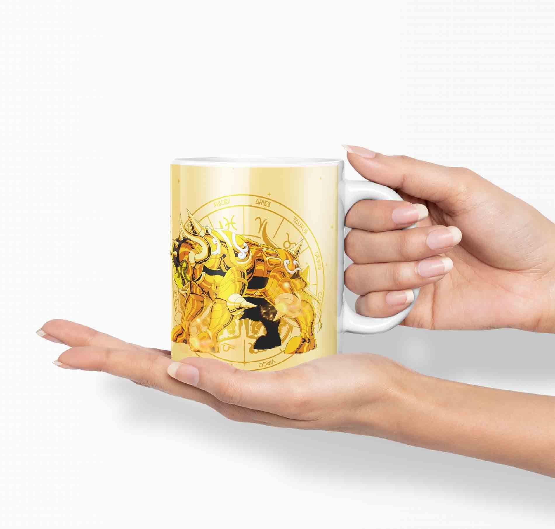 Taza Caballero Del Zodiaco - Tauro Dorado D26 (320ml)-2