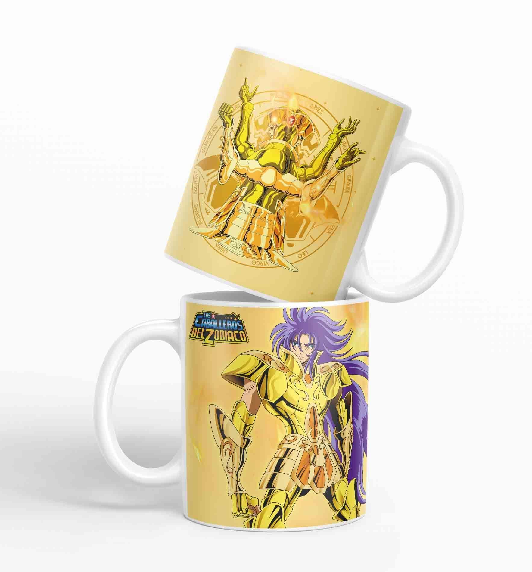 Taza Caballero Del Zodiaco - Géminis Dorado D15 (320ml)-2