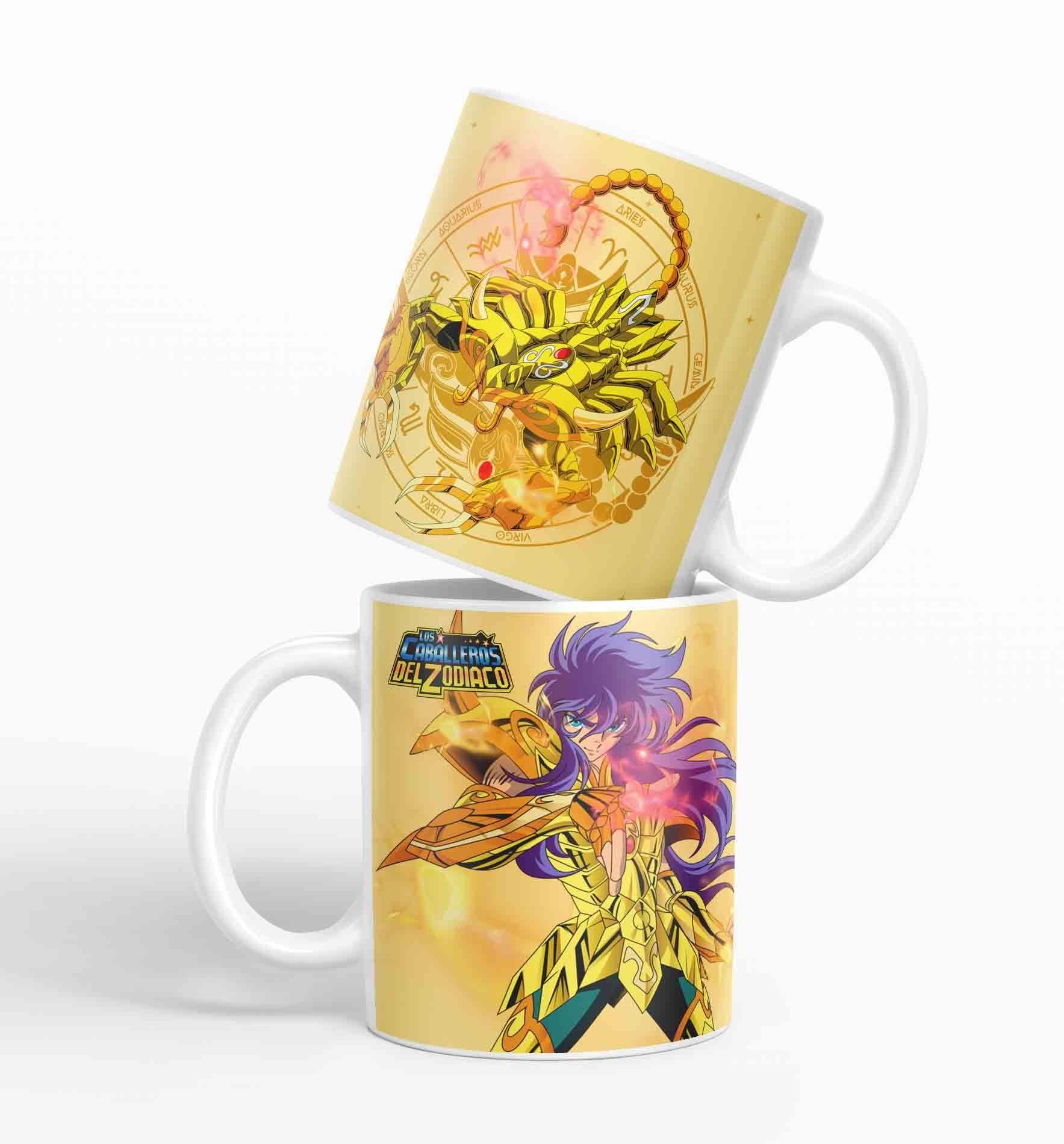Taza Caballero Del Zodiaco - Escorpio Dorado D12 (320ml)-2