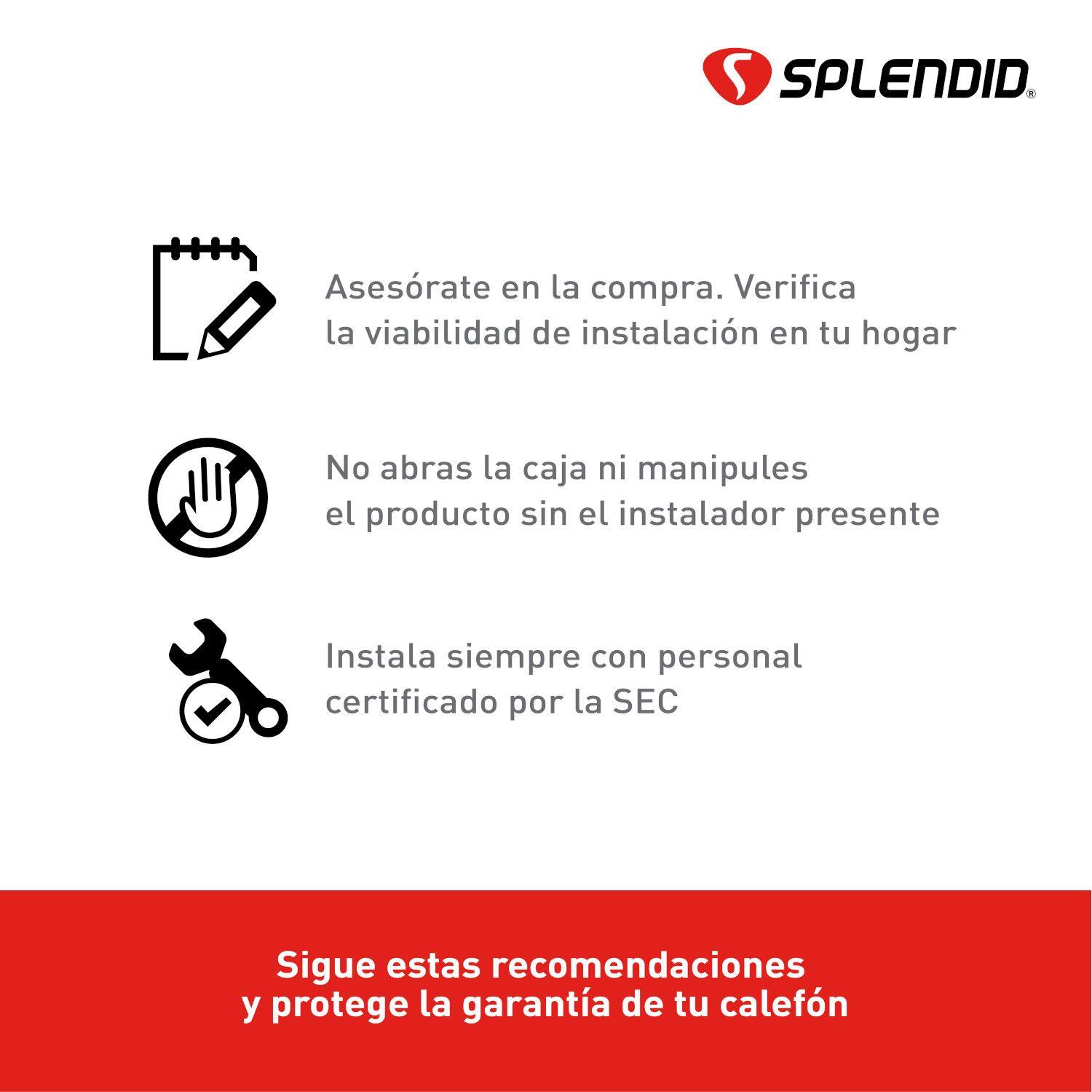 Calefont 6 litros Gas licuado Tiro natural Splendid-7