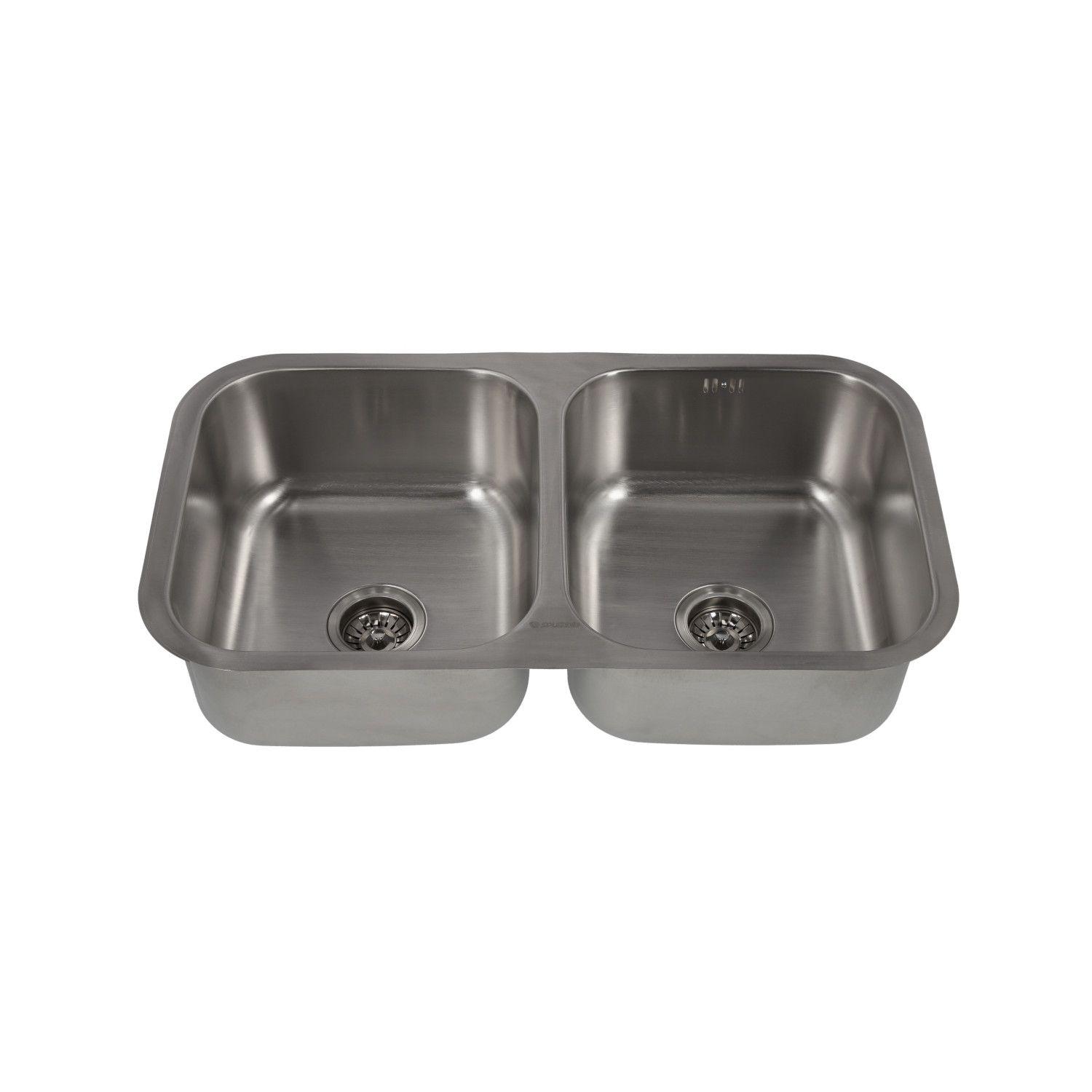 Lavaplatos Doble Bajo Cubierta 820 X 460 Splendid Acero Inox-4