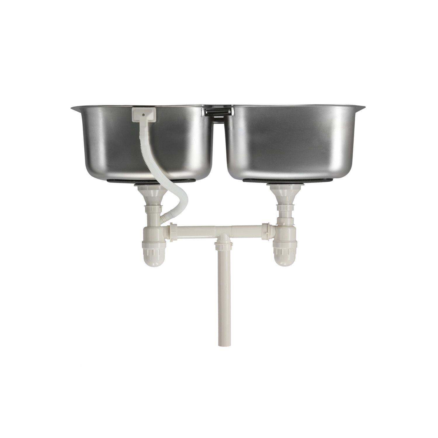 Lavaplatos Doble Bajo Cubierta 820 X 460 Splendid Acero Inox-9
