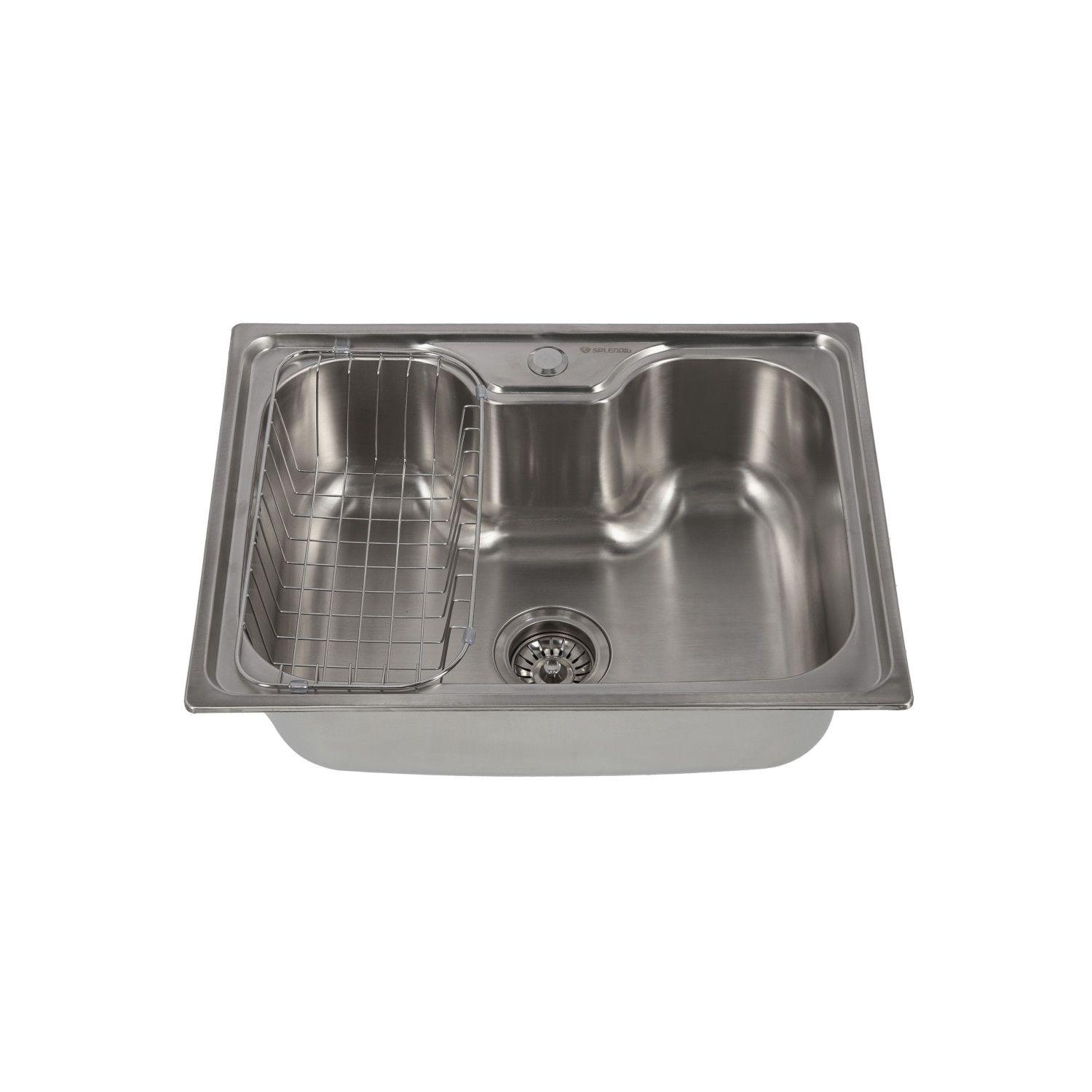 Lavaplatos Empotrado 600 x 450 Con Cesta Splendid Acero Inox-3