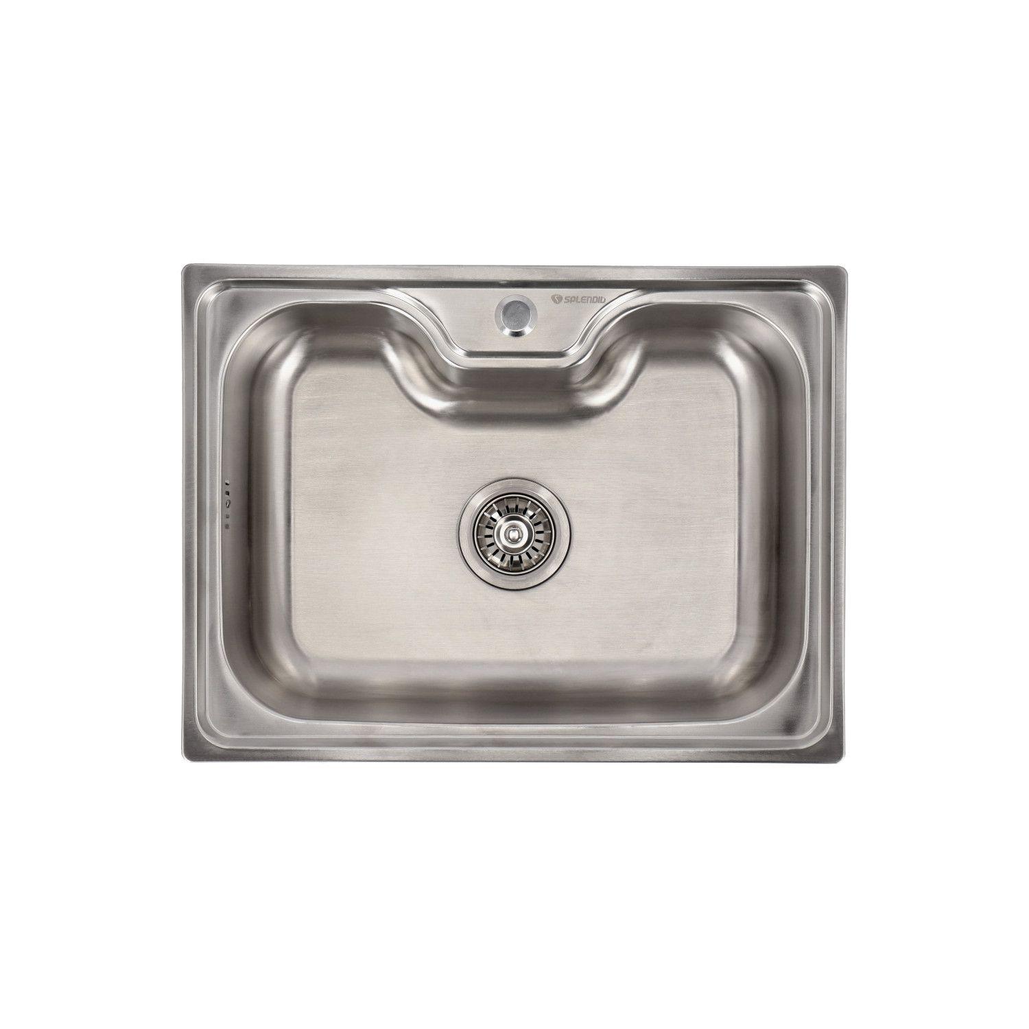 Lavaplatos Empotrado 600 x 450 Con Cesta Splendid Acero Inox-5