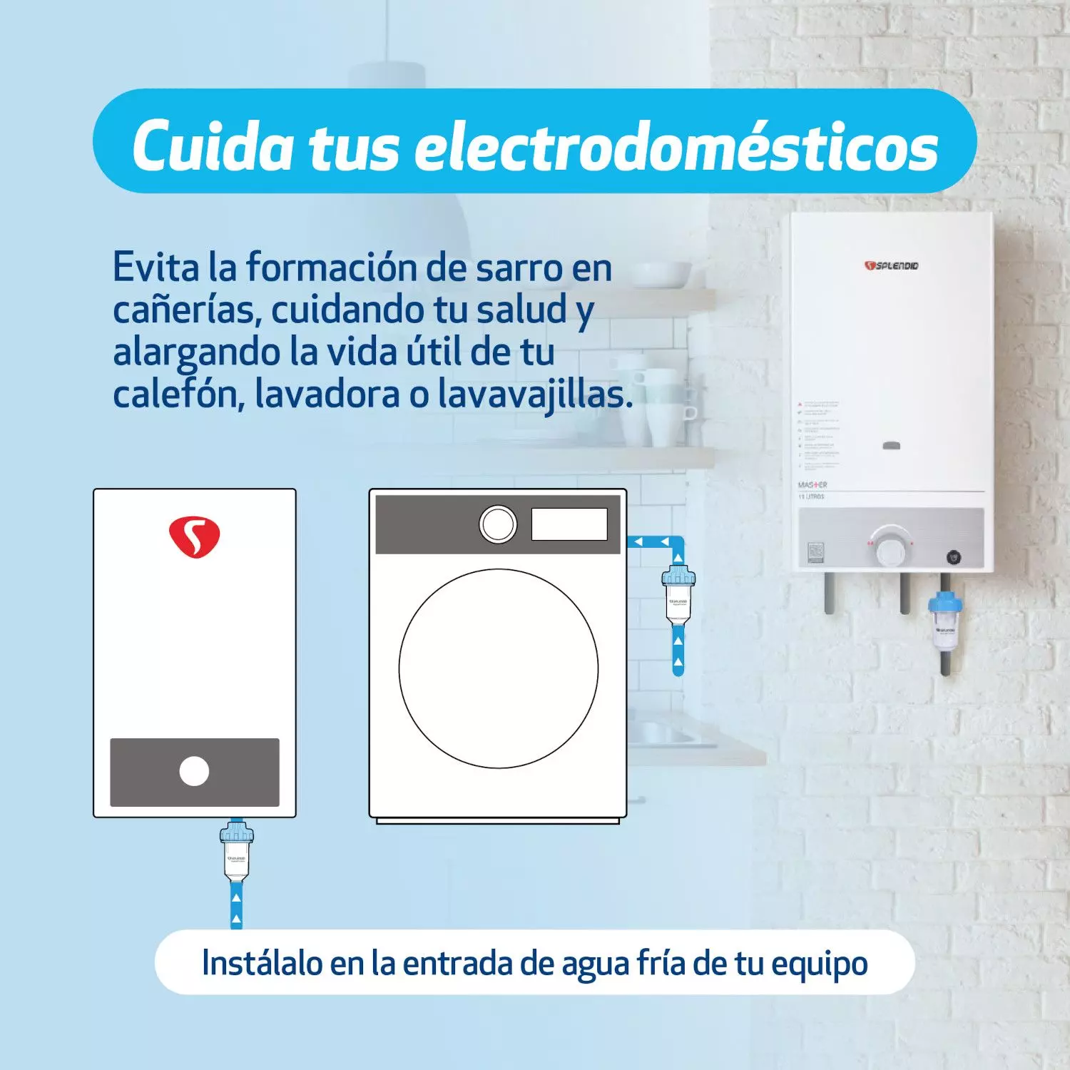 Pack Filtro de Agua Antisarro 150gr + Recarga 500g Splendid-3