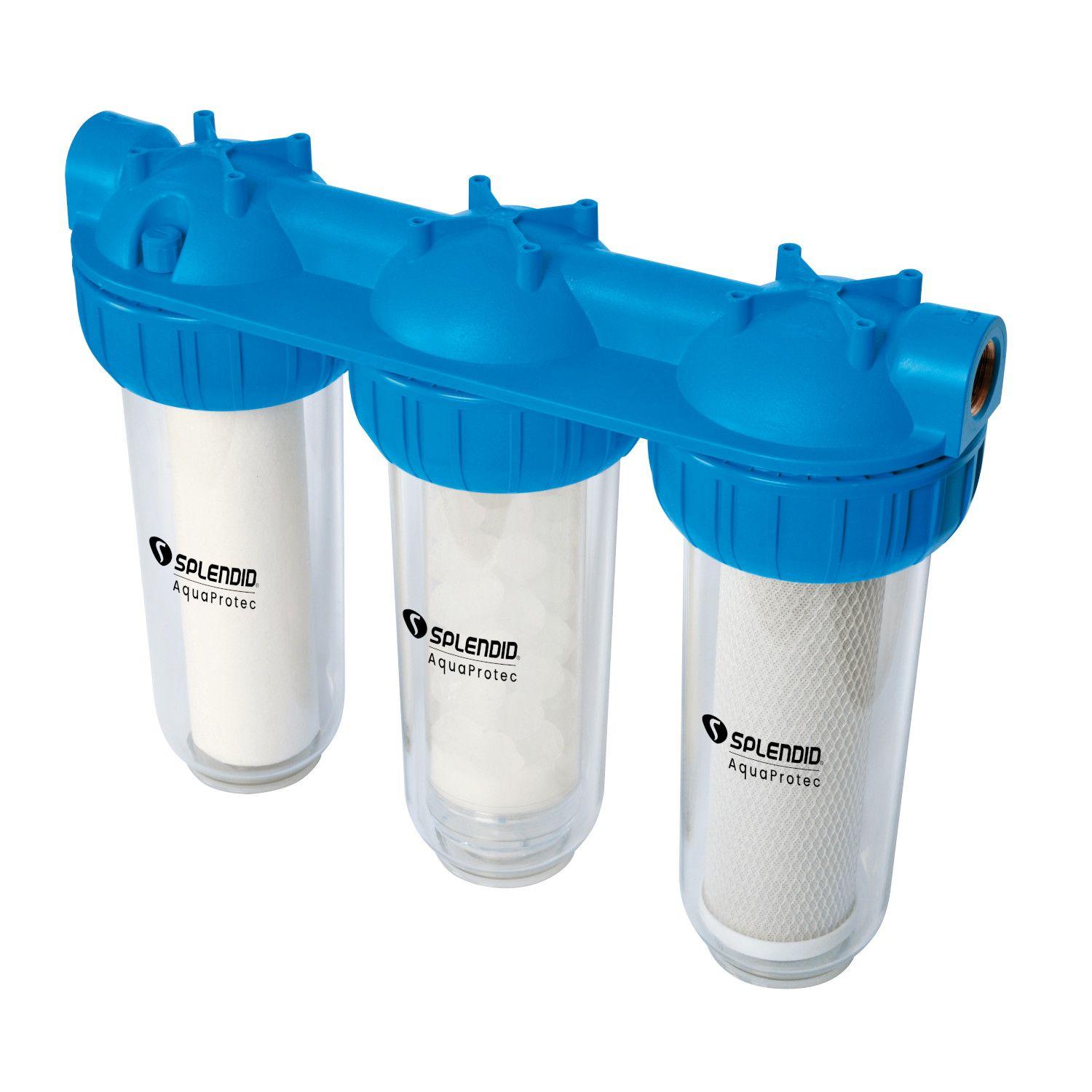 Filtro triple de agua para sedimentos, sarro, cloro Splendid-3