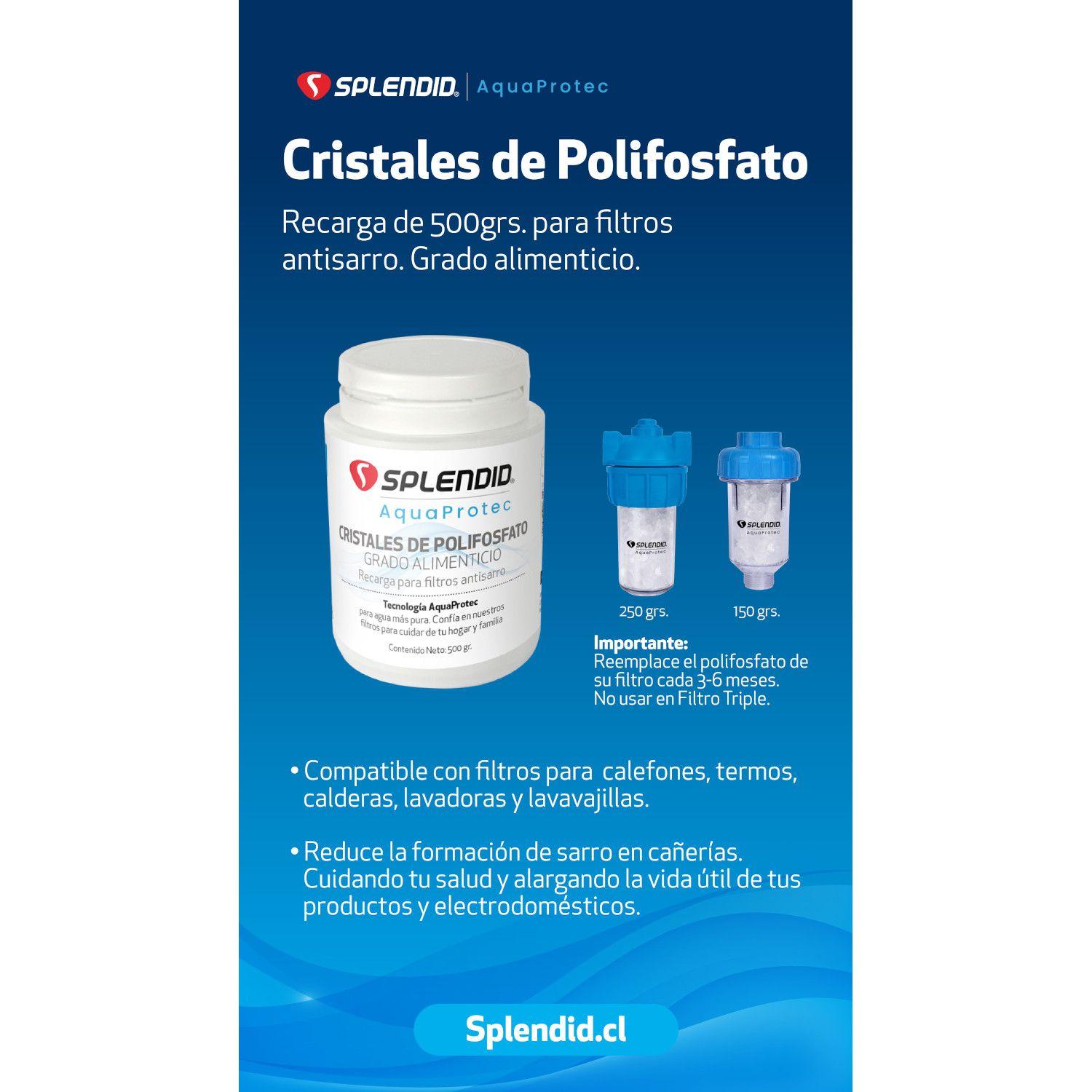 Recarga Polifosfato 500 g para Filtro Antisarro Splendid-3