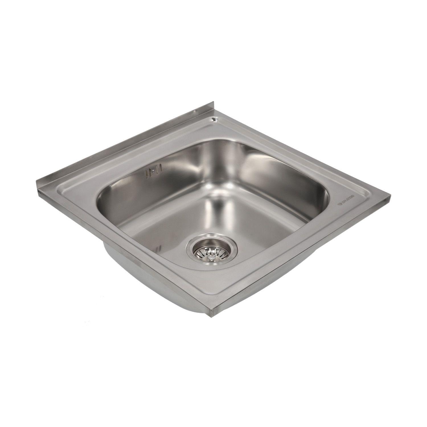 Lavaplatos Sobreponer 500 x 500 1 Cubeta Splendid Acero Inox-2