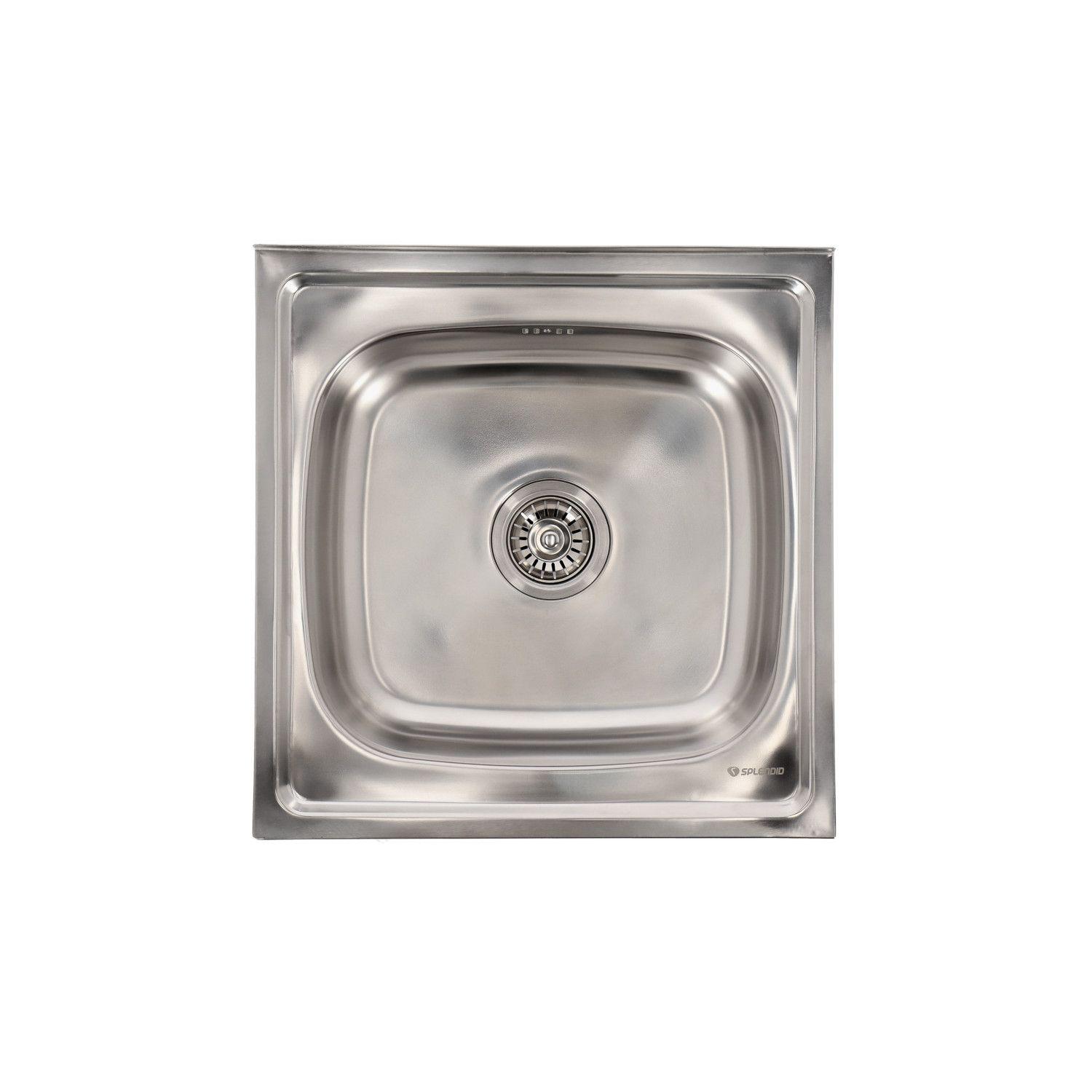 Lavaplatos Sobreponer 500 x 500 1 Cubeta Splendid Acero Inox-3