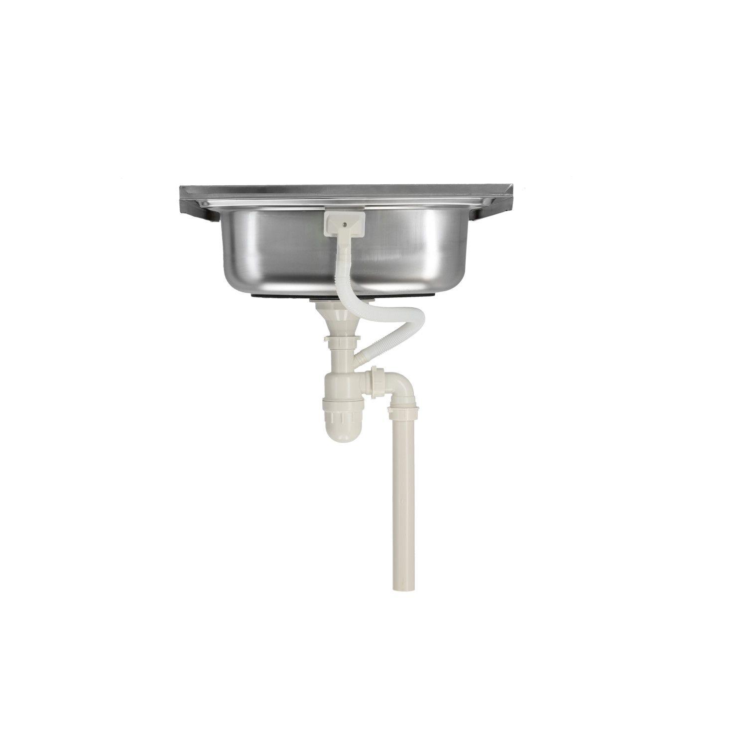 Lavaplatos Sobreponer 500 x 500 1 Cubeta Splendid Acero Inox-6