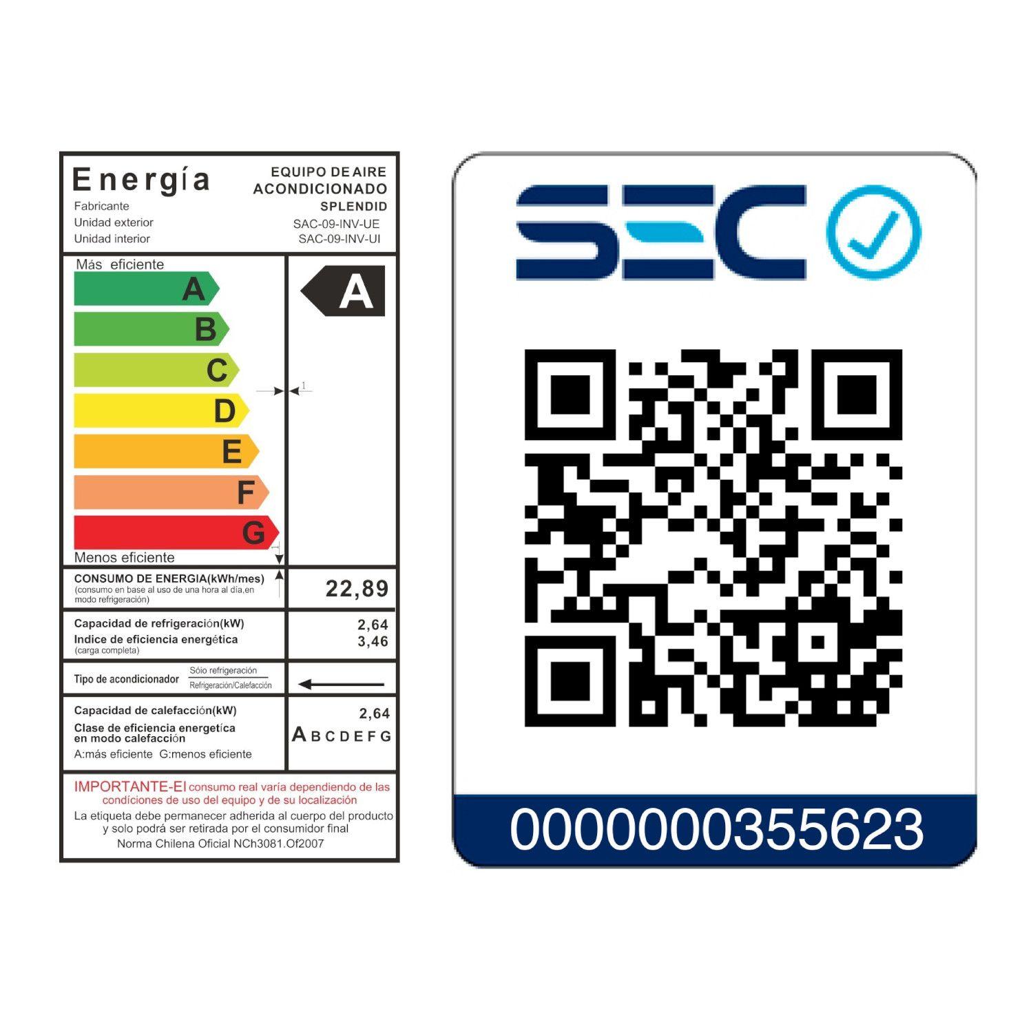 Aire acondicionado 9000 BTU Inverter Splendid-5