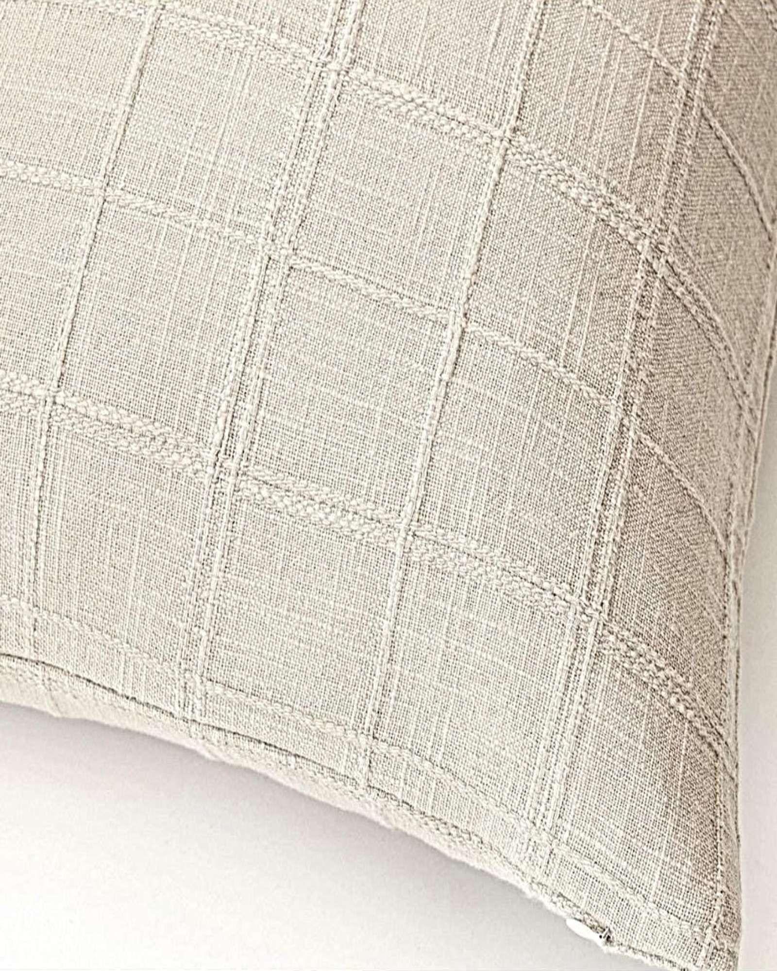 PACK DE 4 FUNDAS DE COJIN JACQUARD CUADRILLE 45X45 CM BLANCO-4