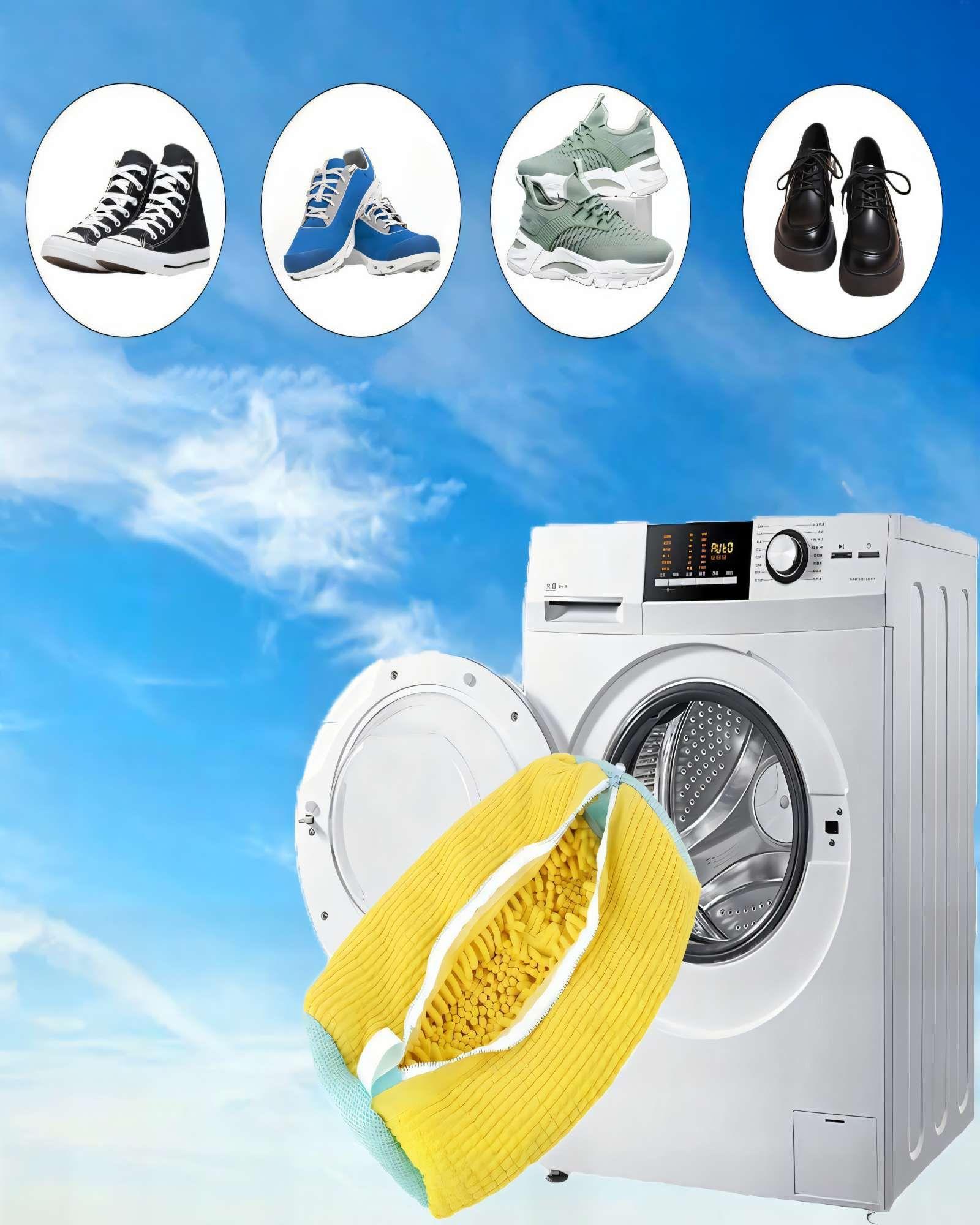 SET DE 4 BOLSAS CON CREMALLERA YKK PARA LAVAR ZAPATOS  COLOR AMARILLO 02-3