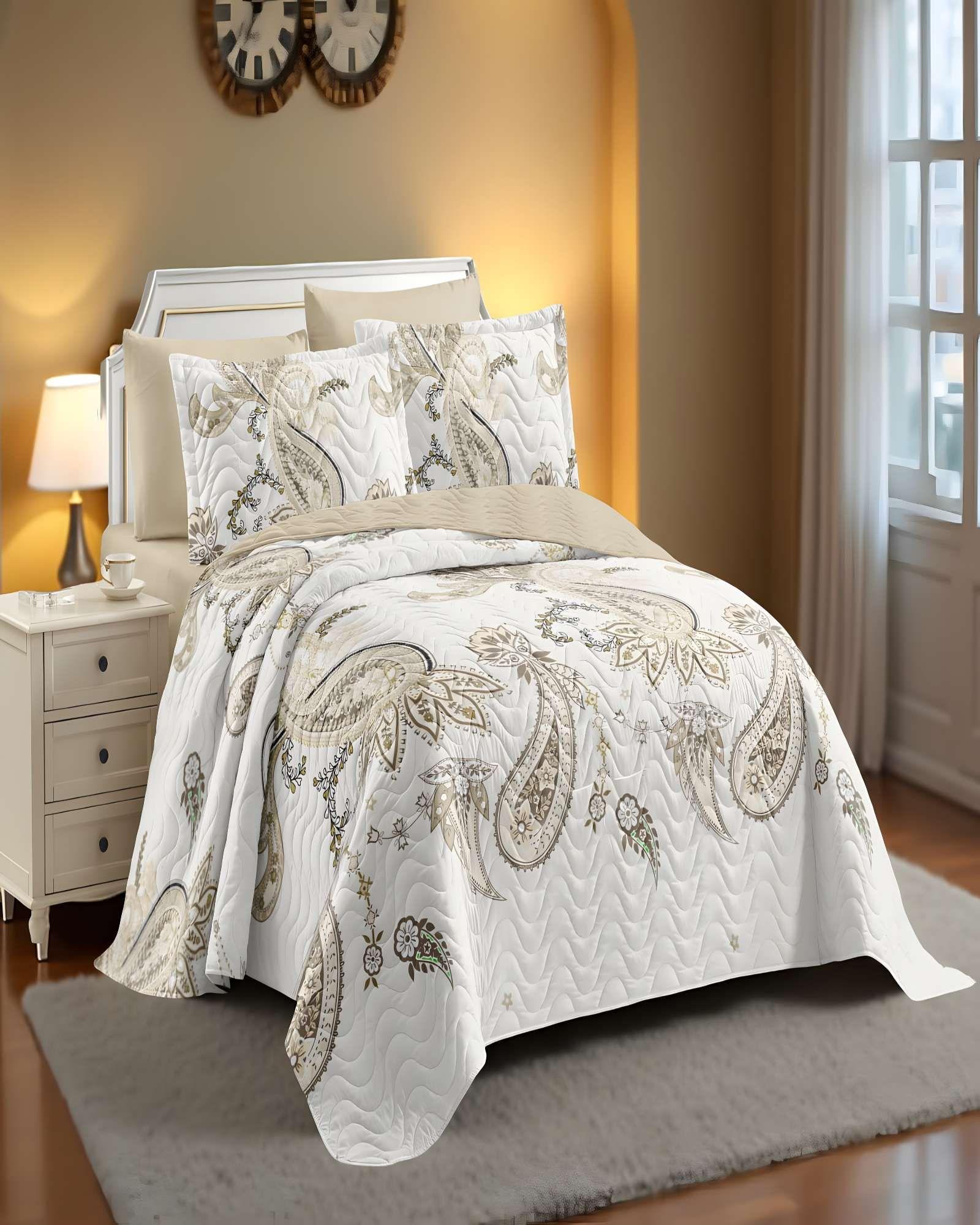 QUILT CUBRECAMA DE VERANO 2 PLAZAS BEIGE 01-2