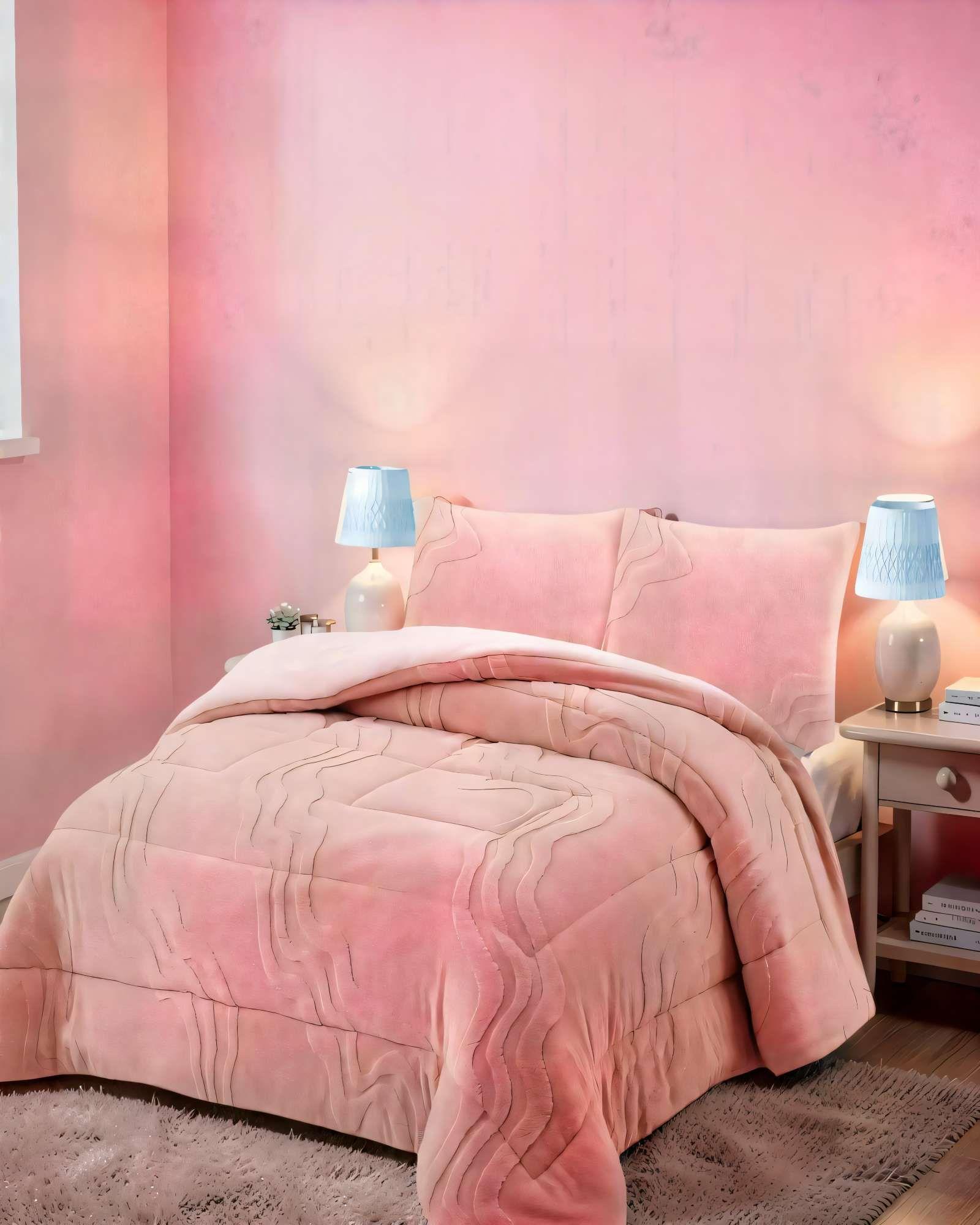 CUBRECAMA DE RELIEVE  KING COLOR ROSADO-3