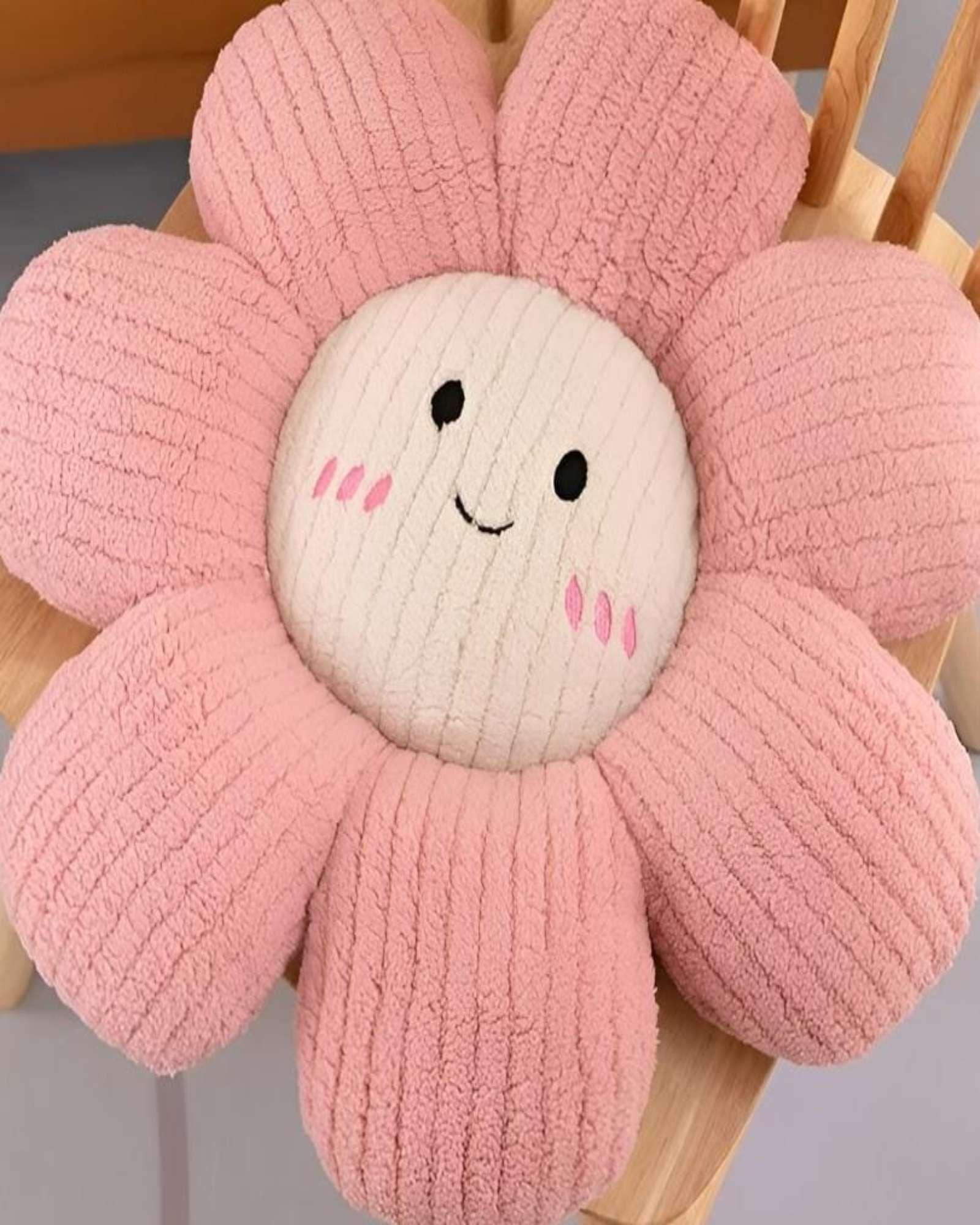 PACK DE 2 COJINES DECORATIVO DISEÑO FLOR KAWAII 25CM ROSA-2