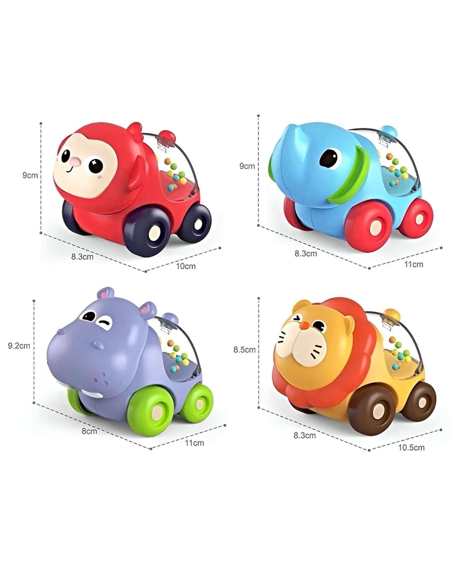 Juego de 4 Carritos de Animales para Bebés y Niños-2