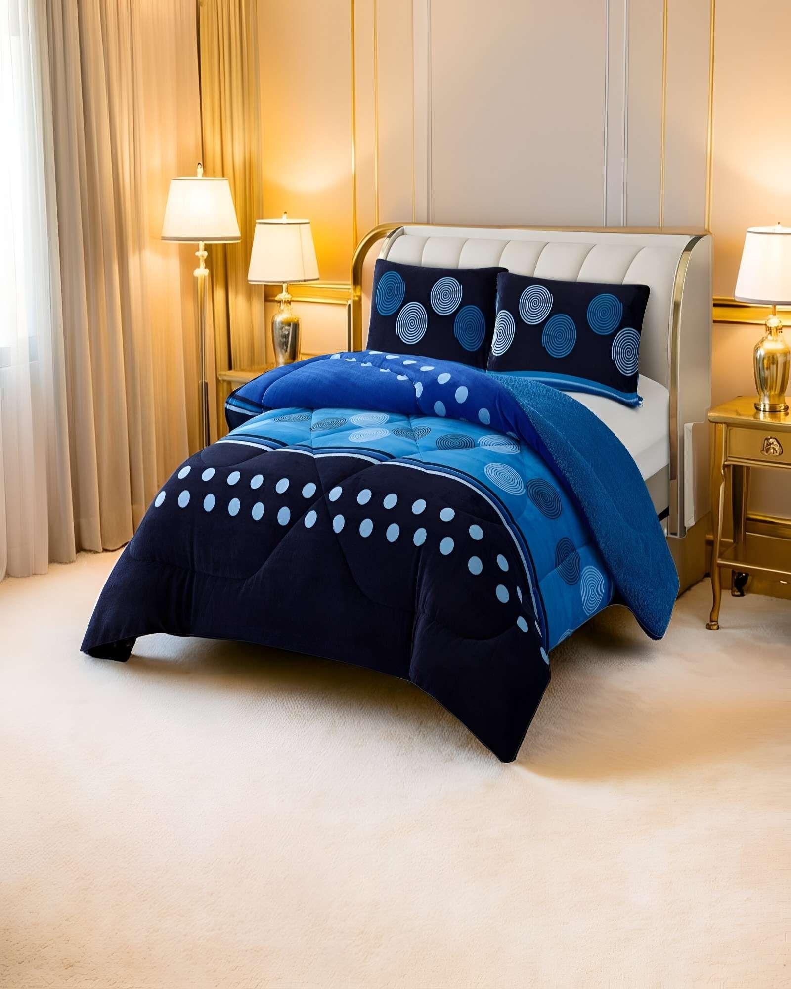 COBERTOR CON CHIPORRO PLUSH PLAZA Y MEDIA 180X200CM AZUL C12-2