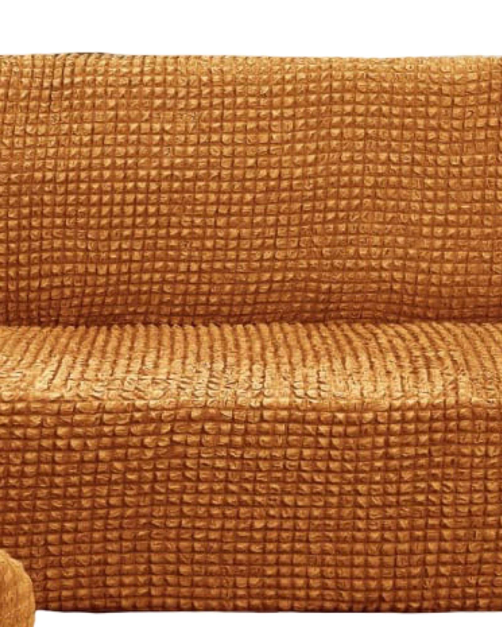 PACK DE FUNDAS DE SOFA 3+1+1 - DISEÑO CUADRILLE MOSTAZA-2