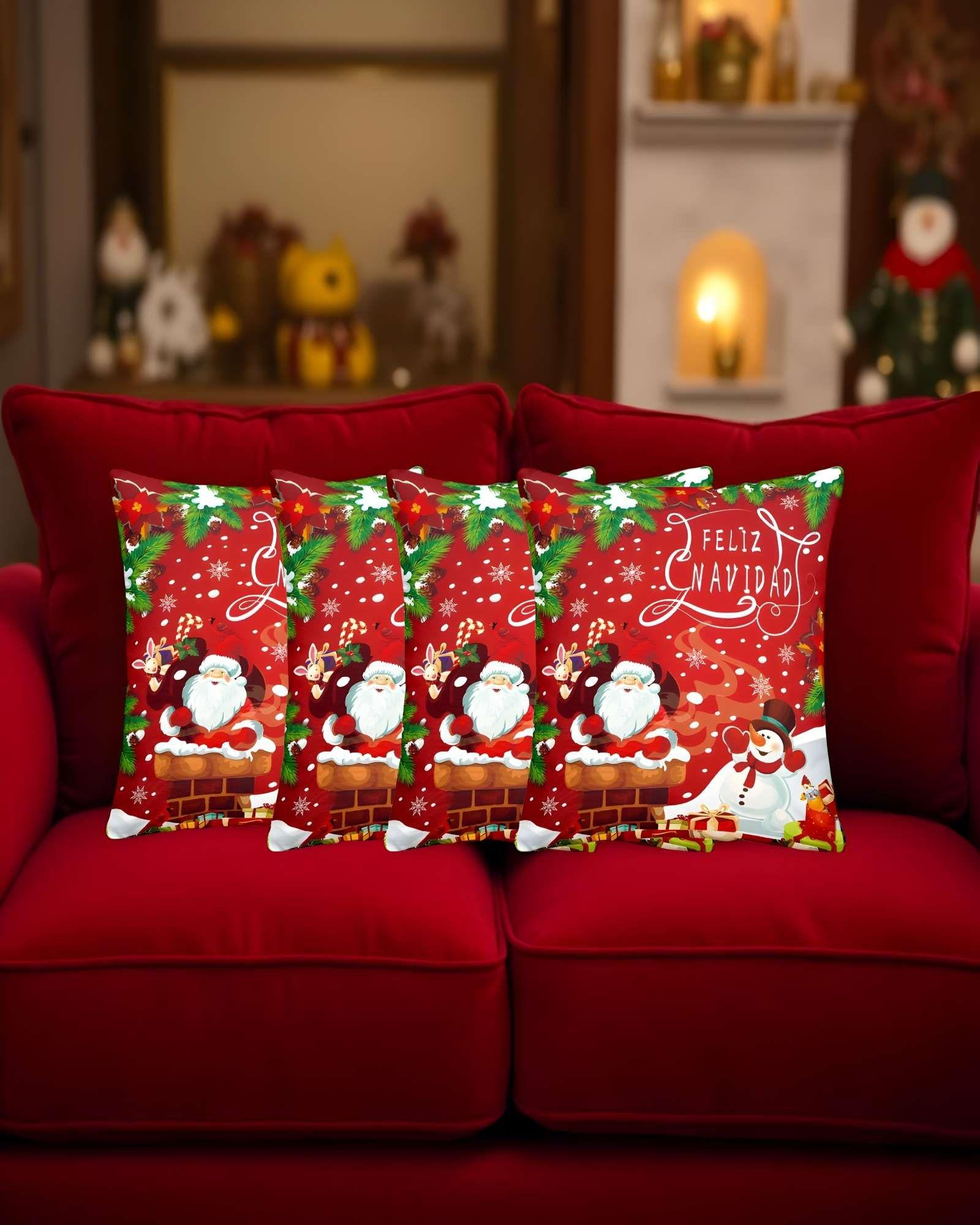 PACK DE 4 FUNDAS DE COJINES DE NAVIDAD 45X45 CM A06-3
