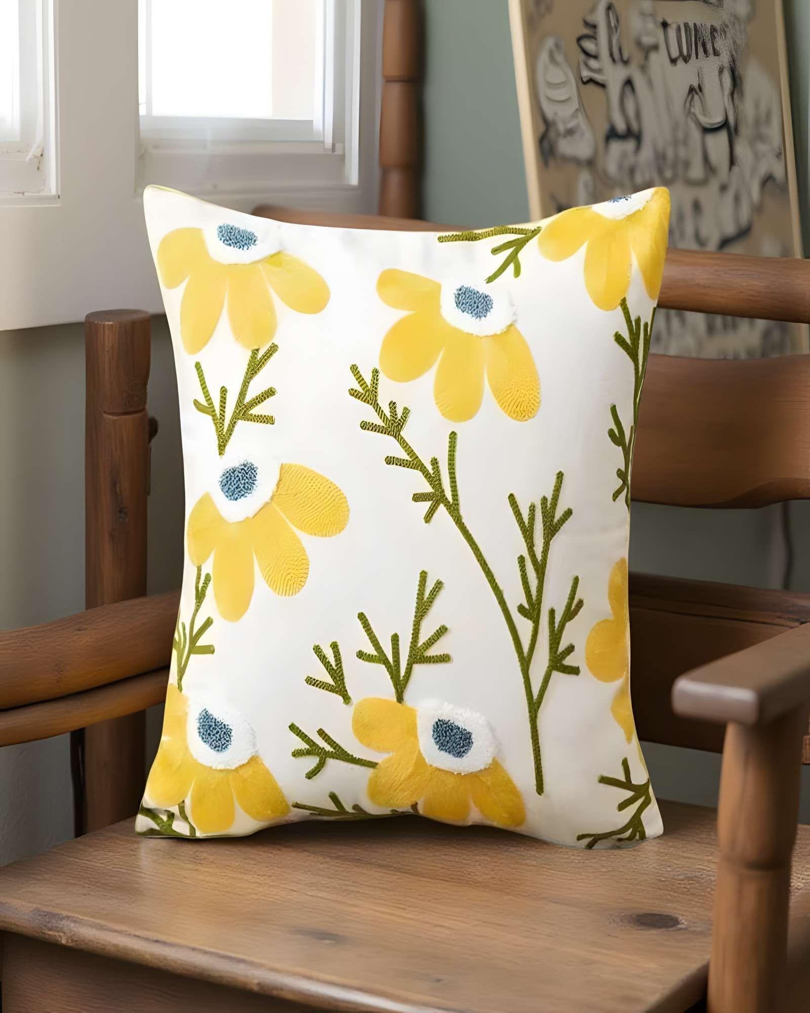 SET DE 2 FUNDAS DE COJIN BORDADAS 45X45CM BLANCO 06-2