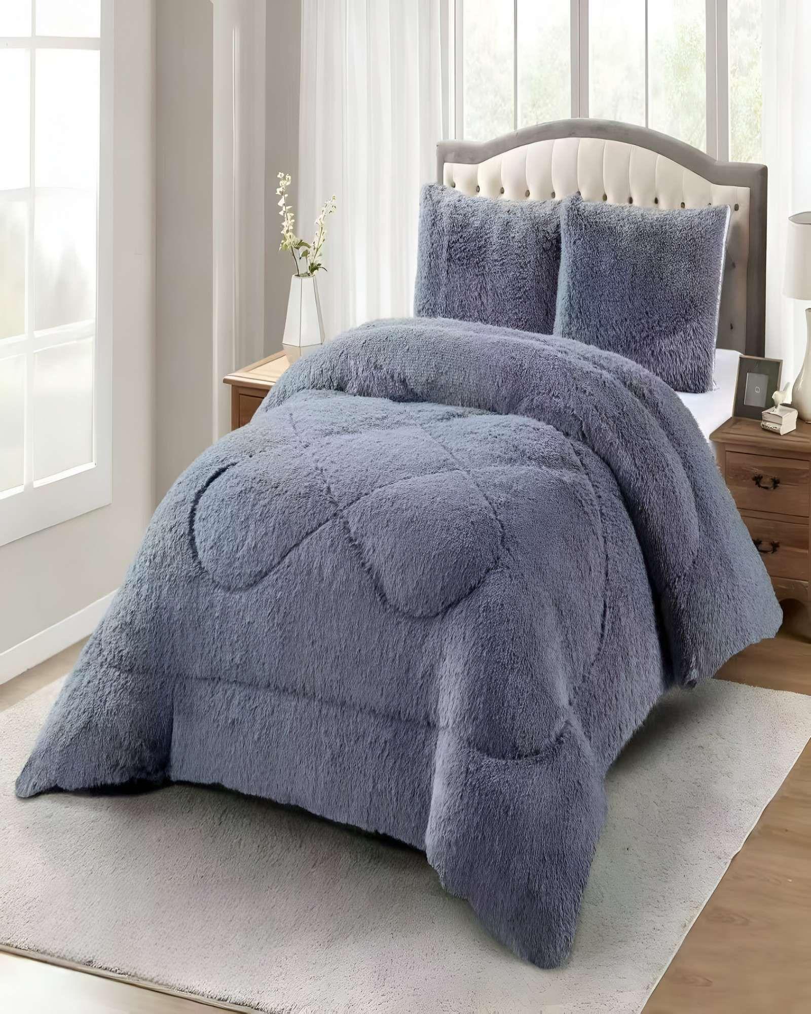 COBERTORES CON CHIPORRO DE PELUDOS KING 250X270CM GRIS O-2