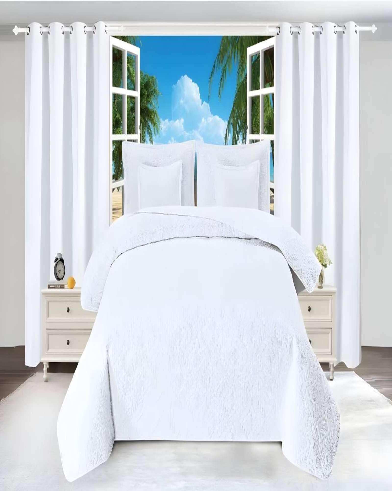 SET DE CAMA DE 9 PIEZAS INCLUYE CUBRECAMA MAS JUEGO DE SABANAS MAS CORTINAS 22-3