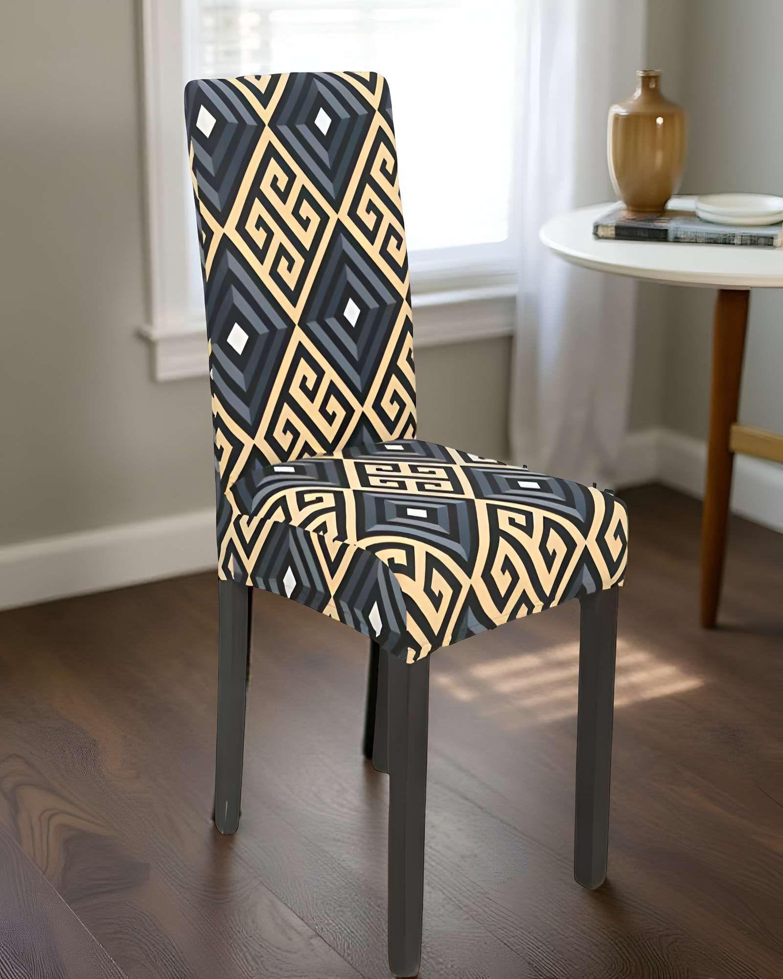 SET DE 6 FUNDAS DE SILLA ELASTICADAS CON DISEÑO ESTAMPADO F19-2