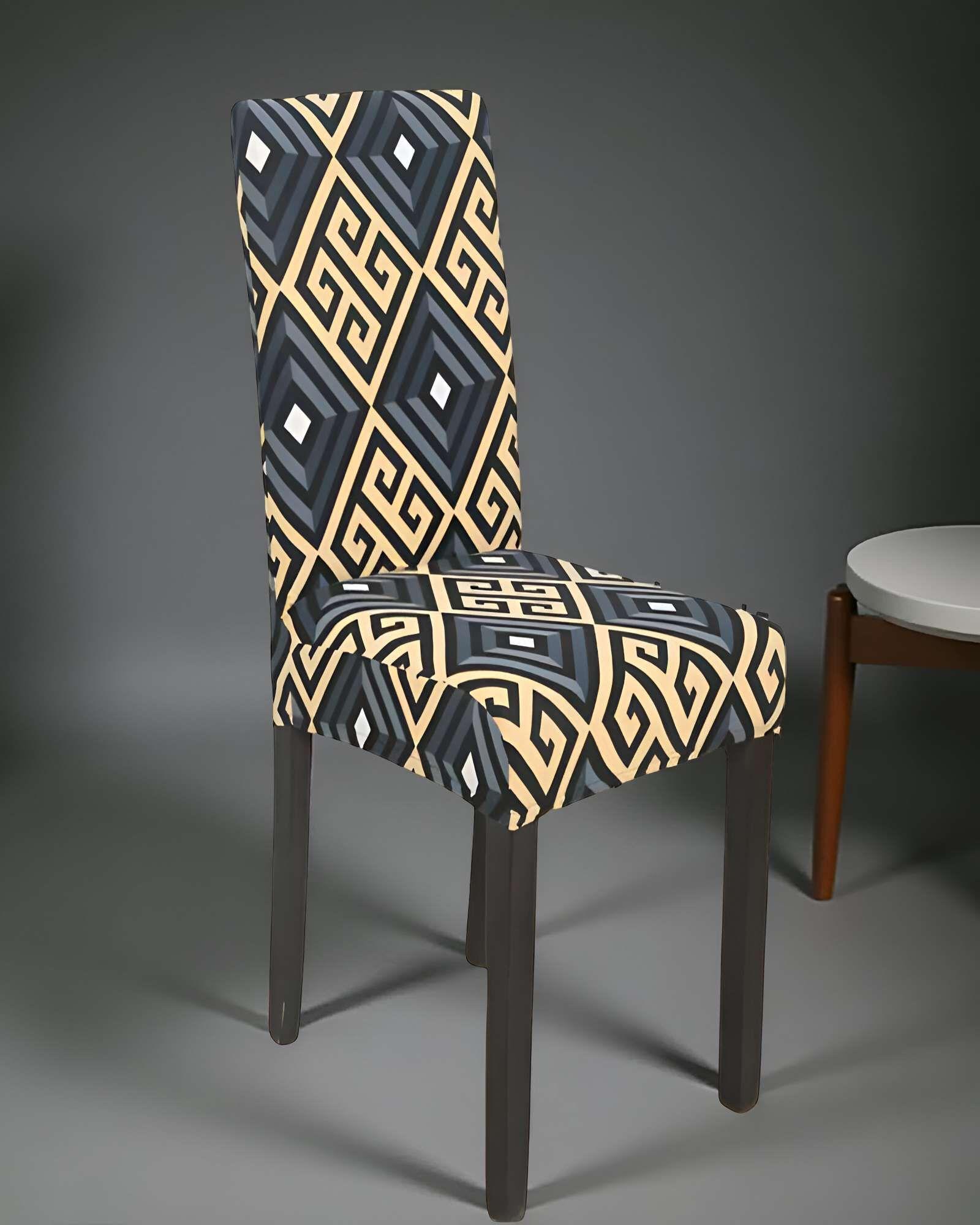 SET DE 6 FUNDAS DE SILLA ELASTICADAS CON DISEÑO ESTAMPADO F19-3