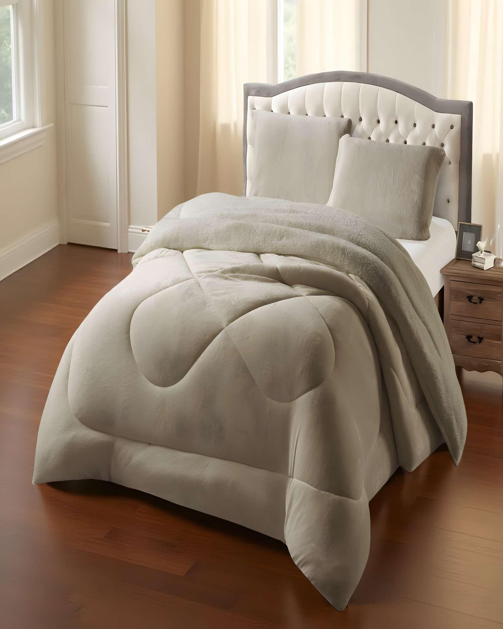 COBERTOR SHERPA PLUSH CS 2 PLAZAS CAFÉ CLARO-2