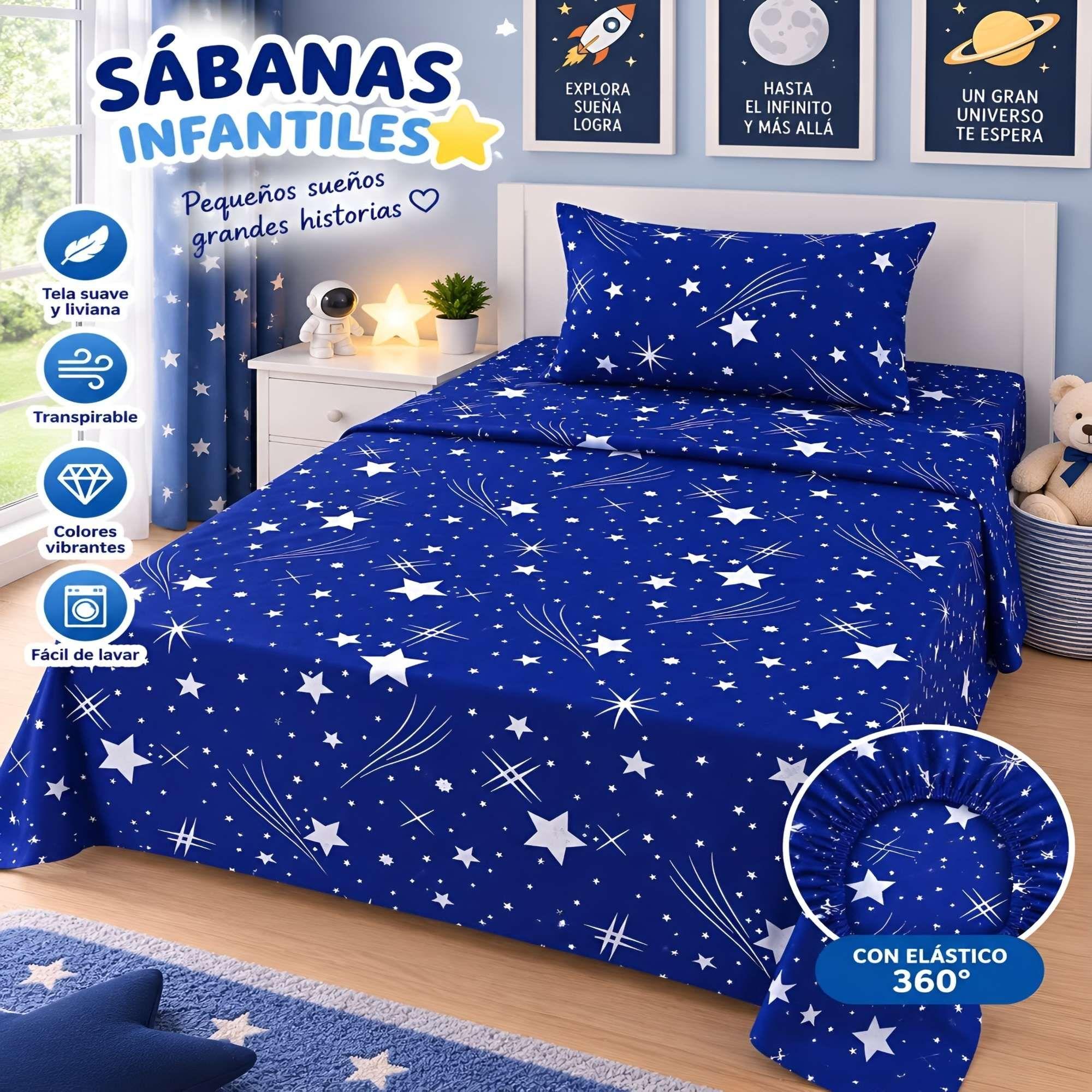SET DE SABANA INFANTIL DE 100 HILOS 1.5 PLAZAS D9-1