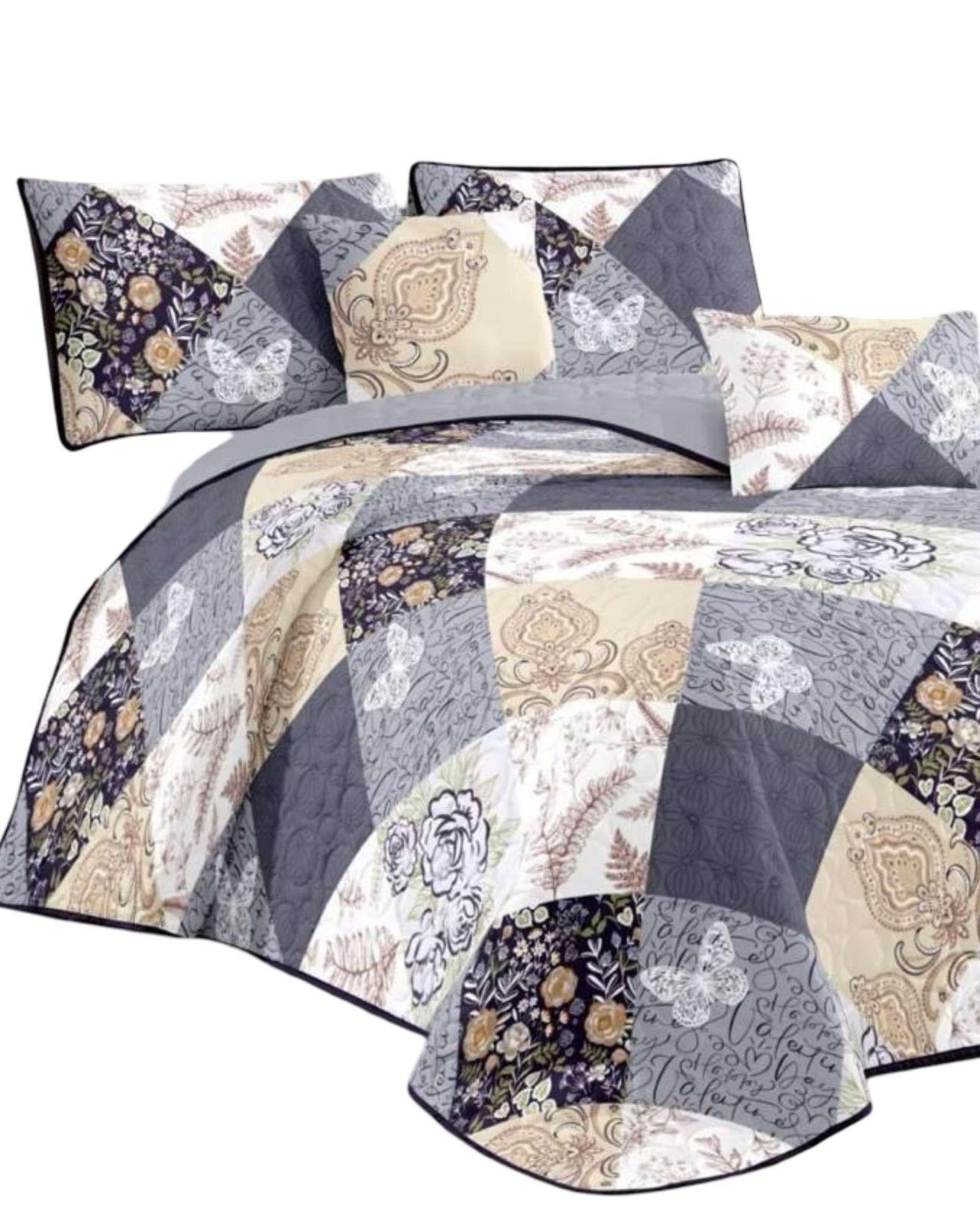 quilt cubrecama verano plaza y media V08-2