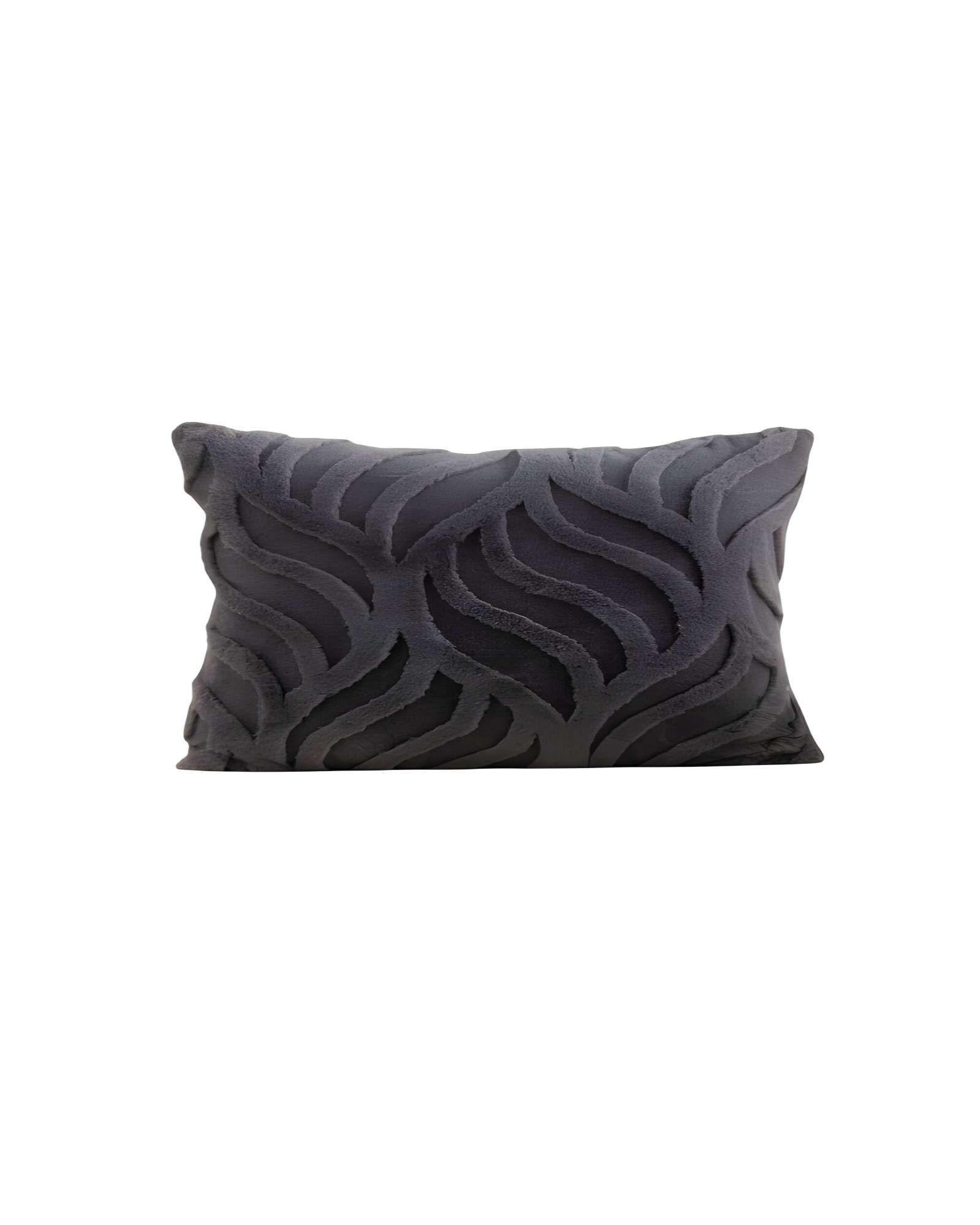 SET DE 4 FUNDAS PELUDAS HOJA 45X45 NEGRO-0