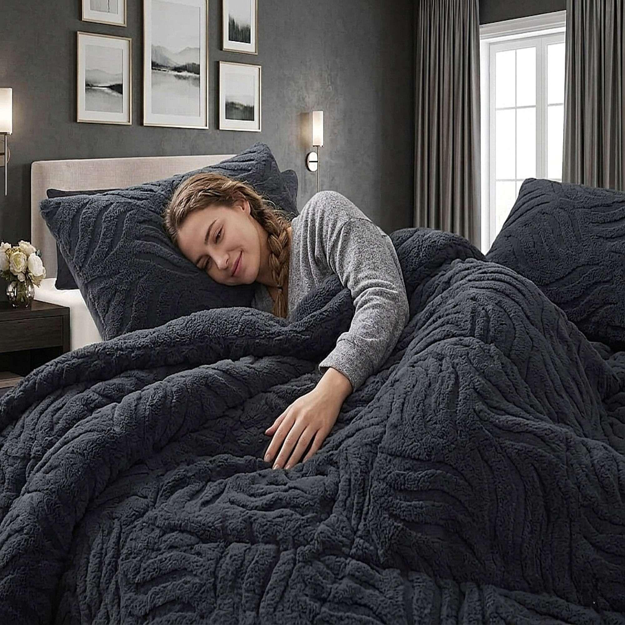 COBERTOR SHERPA TEXTURIZADO RB KING NEGRO-2