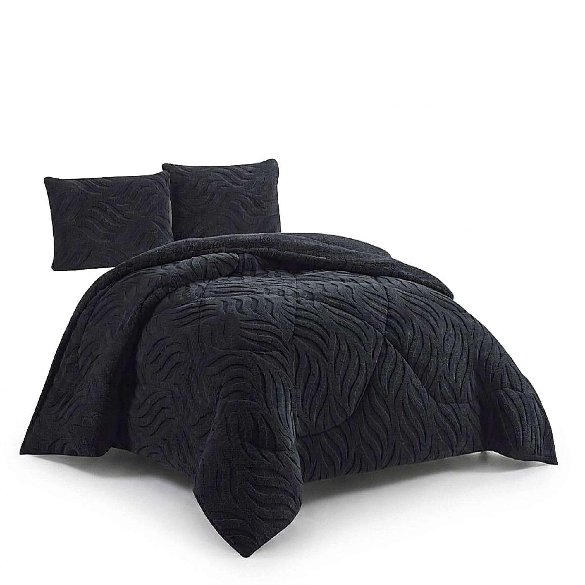 COBERTOR SHERPA TEXTURIZADO RB KING NEGRO-3