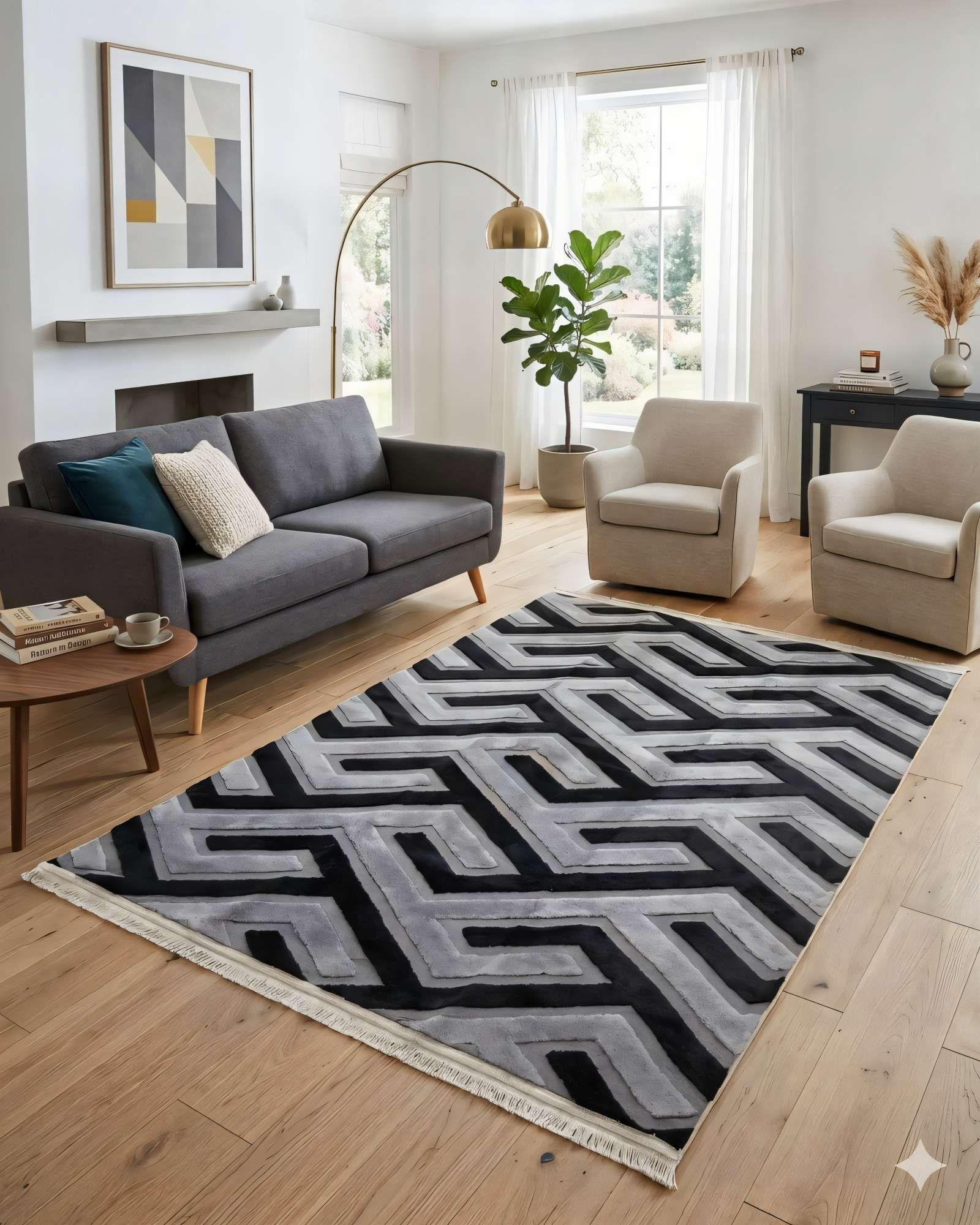 ALFOMBRA 150 X 200 JACQUARD DECORATIVA BICOLOR 5-2