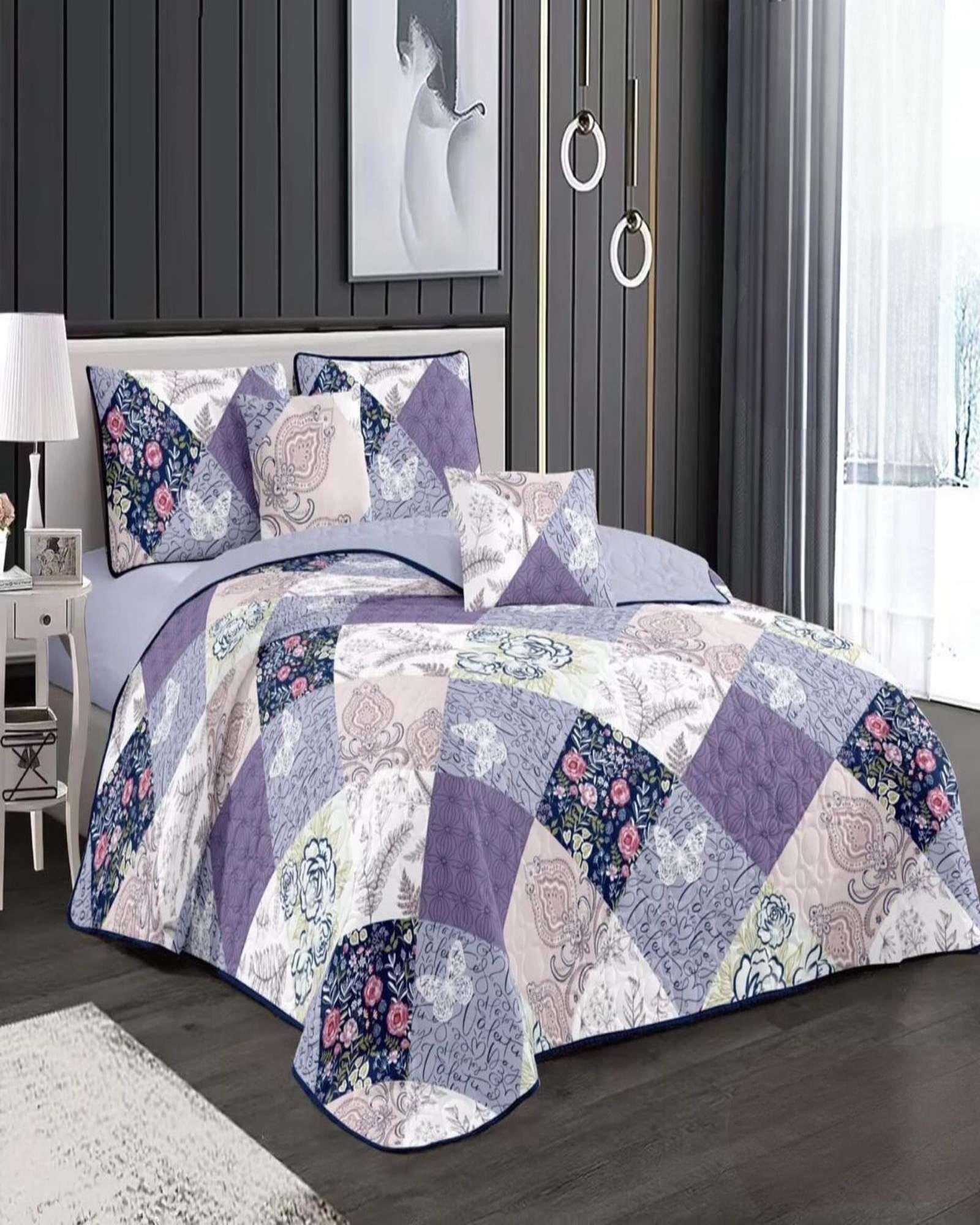 quilt cubrecama verano plaza y media V09-3