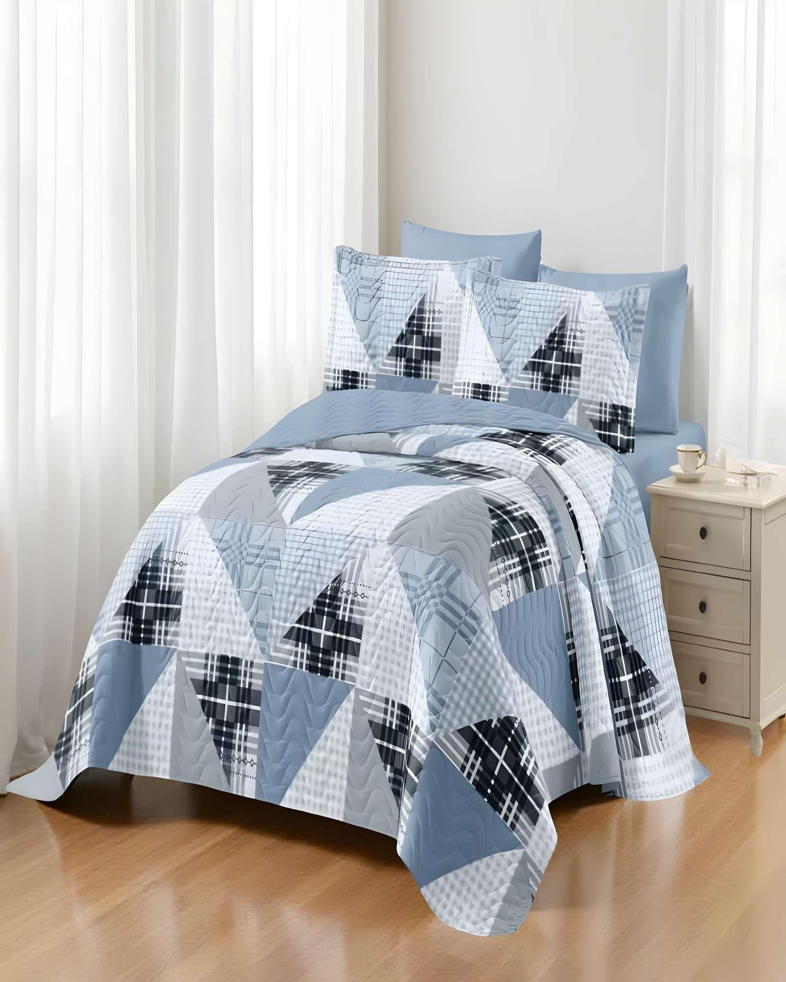 QUILT CUBRECAMA DE VERANO PLAZA Y MEDIA AZUL 02-3