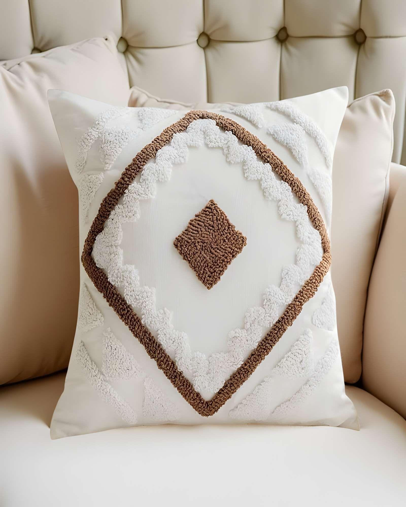 SET DE 4 FUNDAS DE COJIN TUFTING 45X45 CM BLANCO 01-2