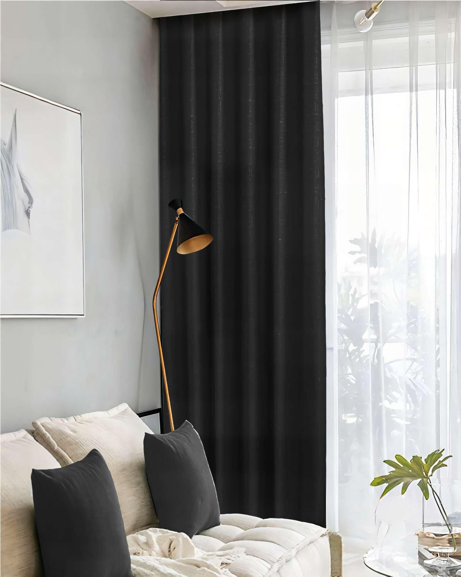 CORTINA ENGOMADA BLACKOUT 2 PAÑOS COLOR NEGRO-2