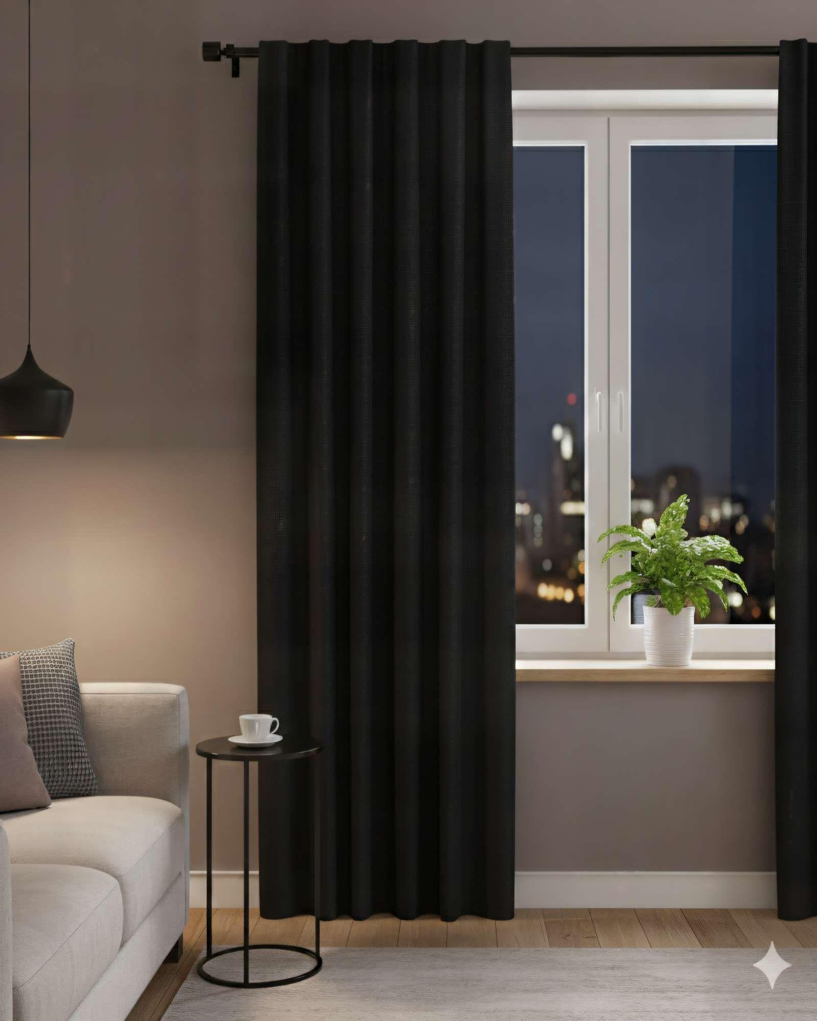 CORTINA ENGOMADA BLACKOUT 2 PAÑOS COLOR NEGRO-3