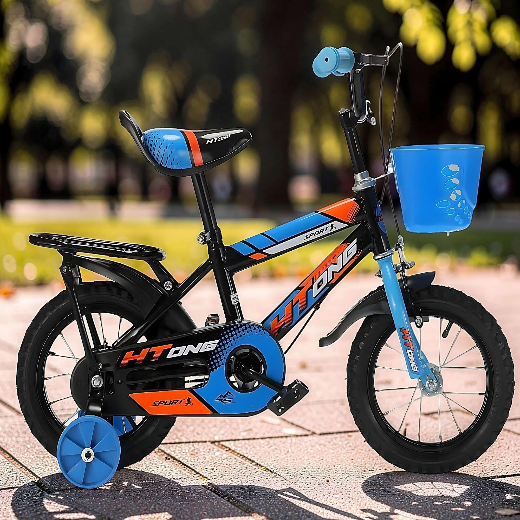 BICICLETA DE NIÑOS ARO 12 CON RUEDITAS COLOR AZUL CELESTE-2