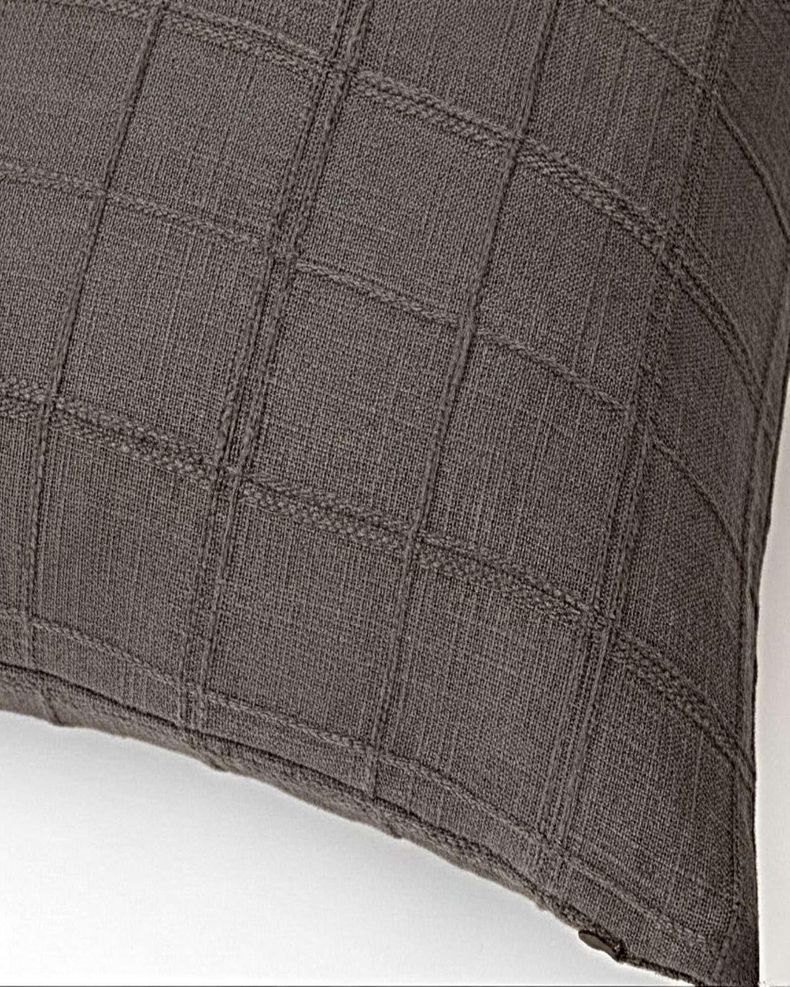 PACK DE 2 FUNDAS DE COJIN JACQUARD CUADRILLE 45X45 CM GRIS-4