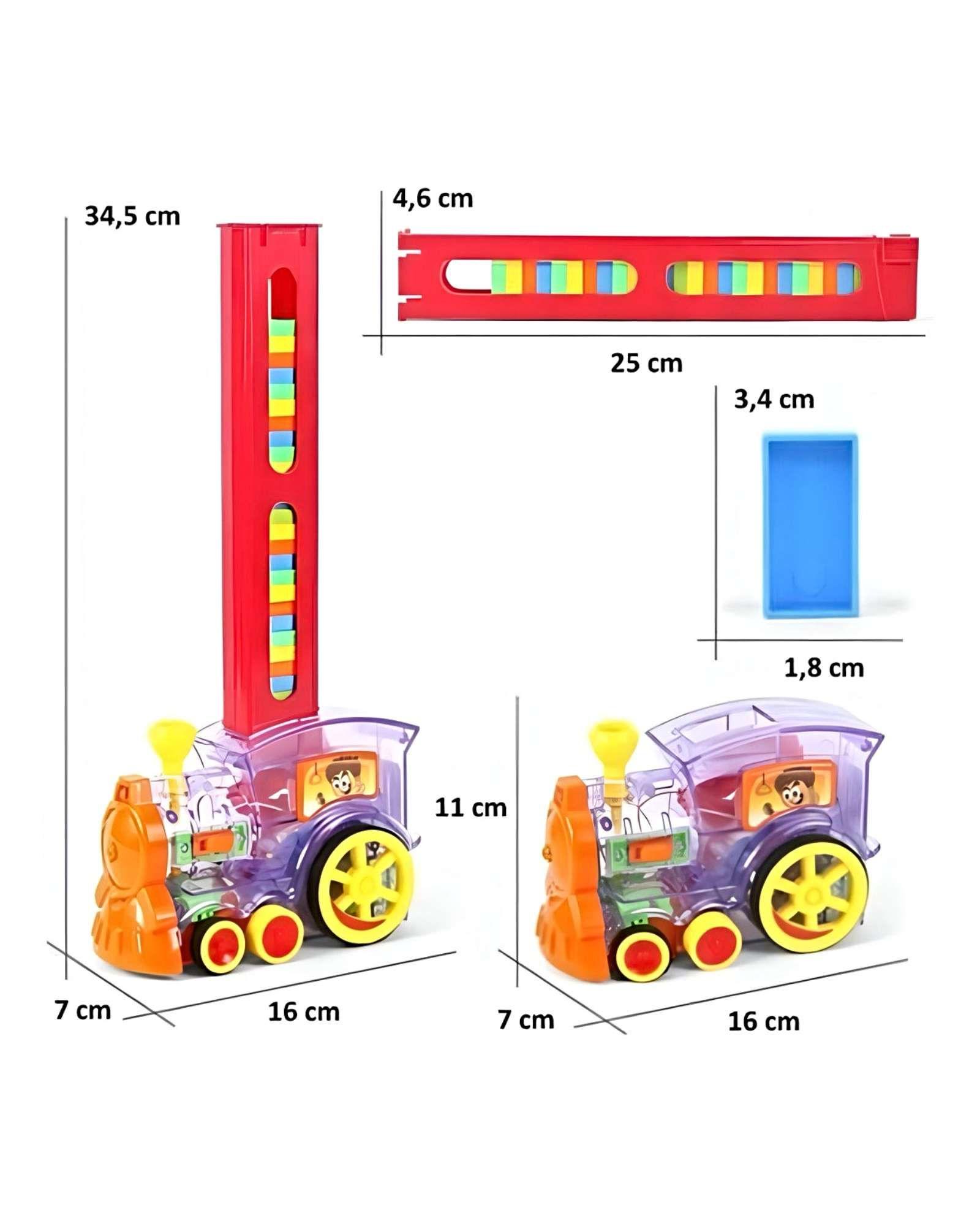 Tren de Dominó para Niños: Pone 80 Fichas con Luz y Sonido-3
