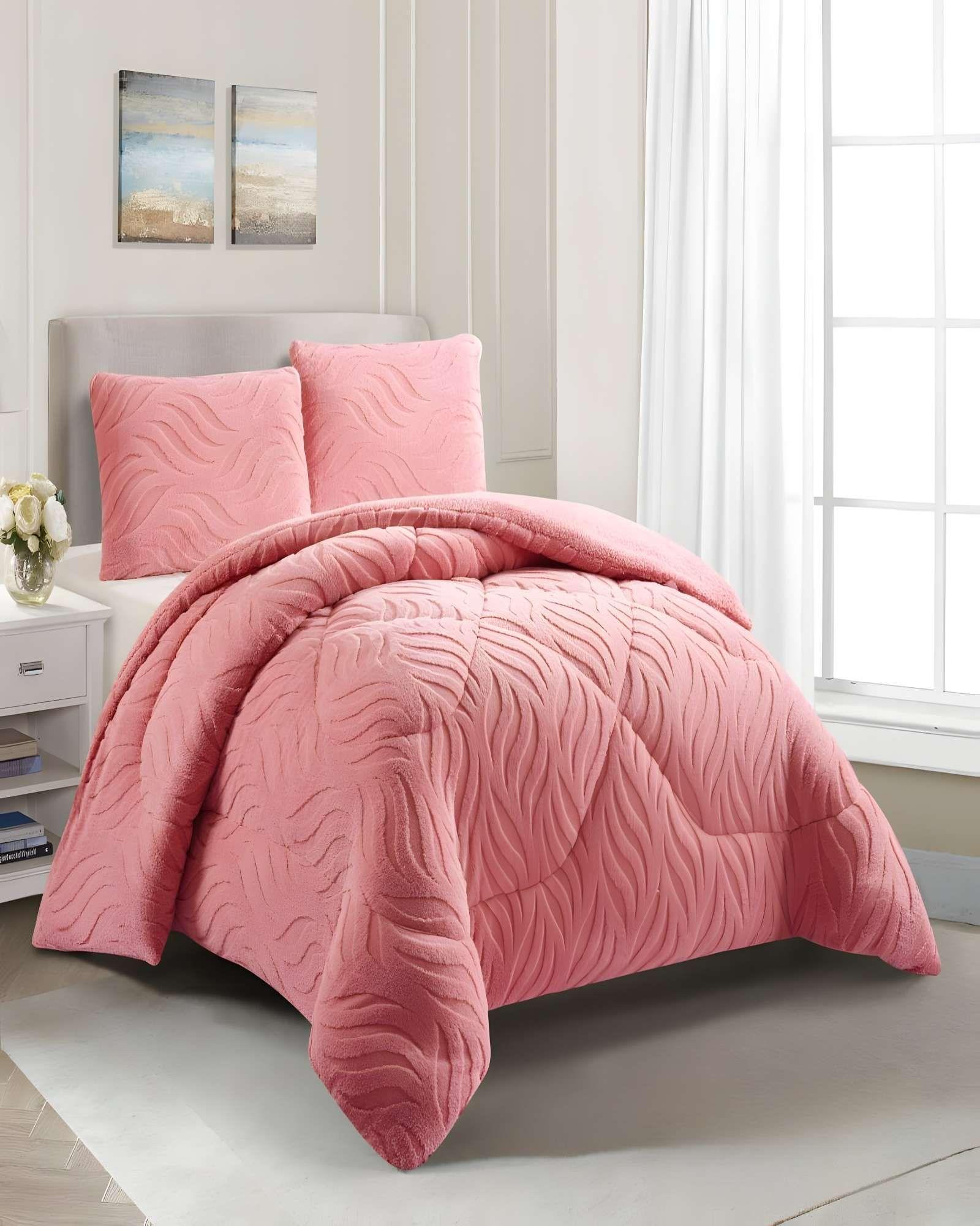 COBERTOR SHERPA TEXTURIZADO RB 2 PLAZAS ROSADO-3